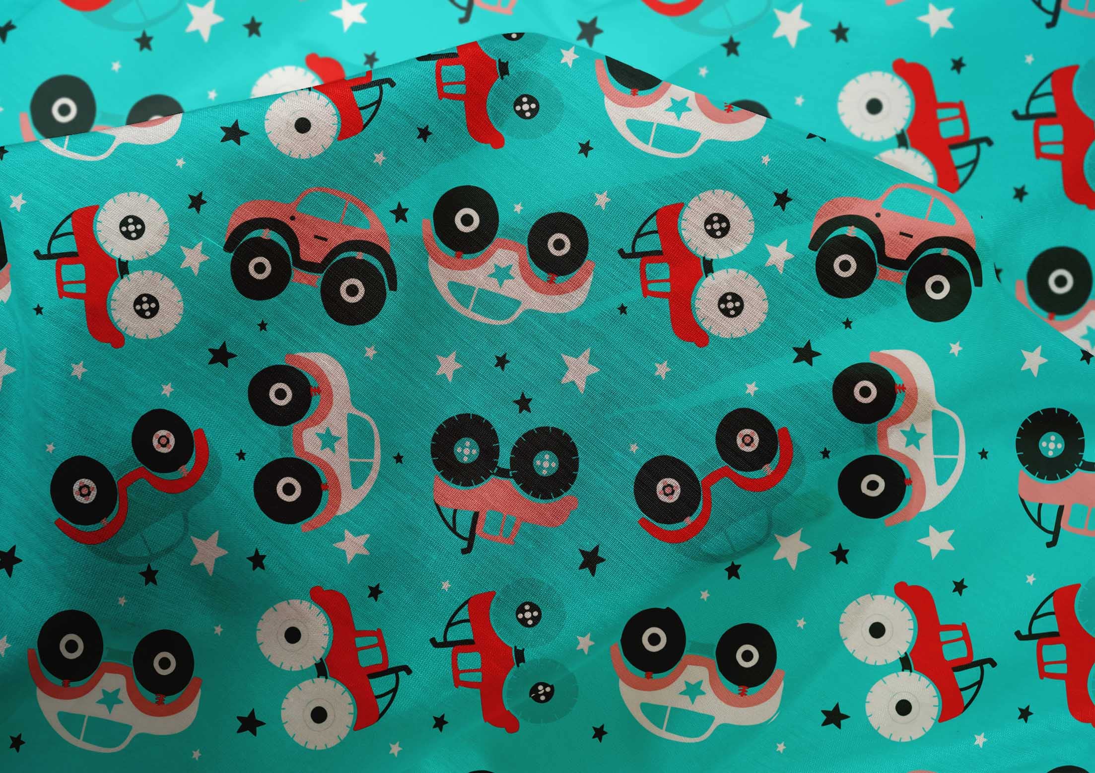 Turquoise Blue Cotton Silk Fabric - 42 Inch Wide by The Yard for Kids Nursery, Quilting, Sewing & Car Upholstery - Soft & Durable Material for DIY Projects & Home Decor