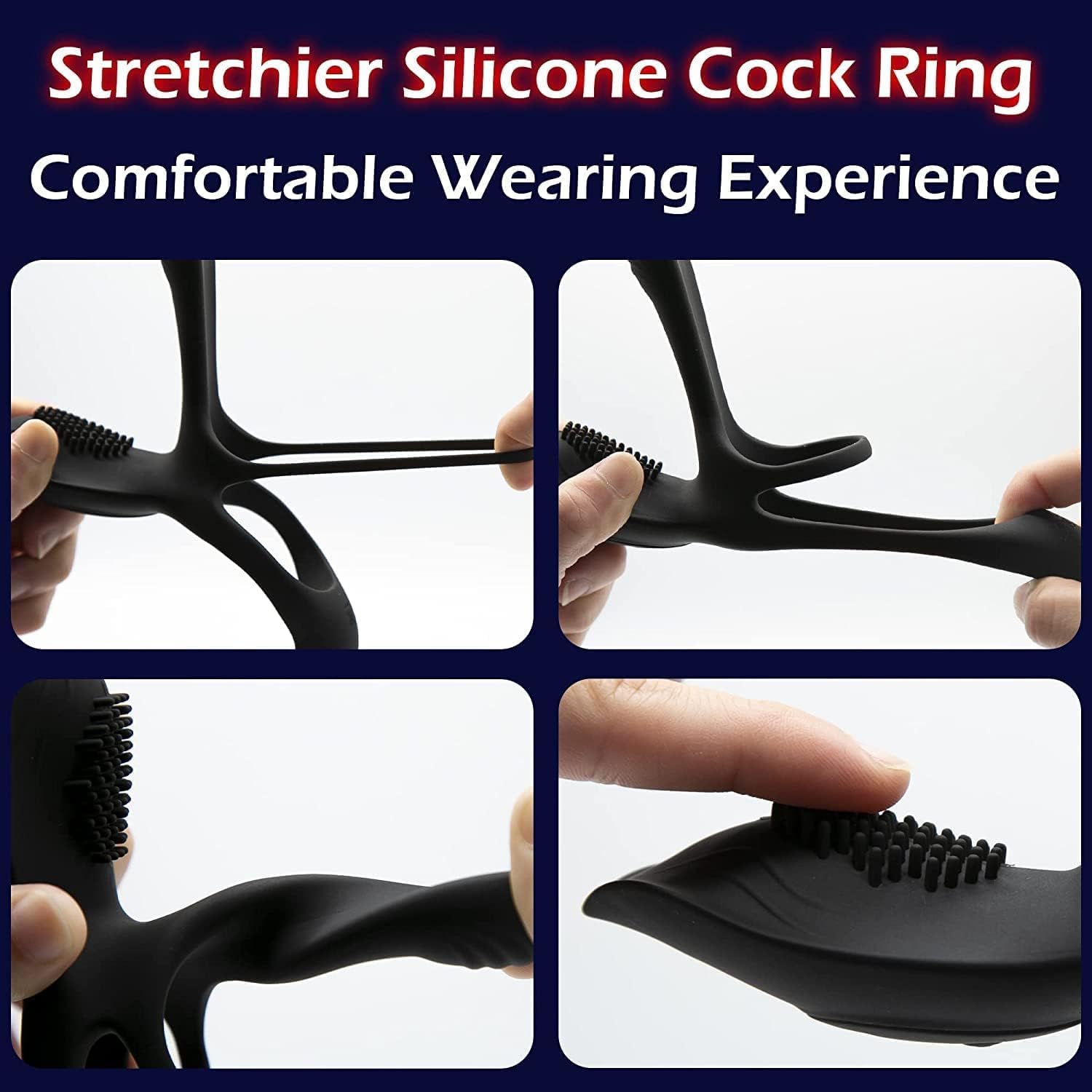3-in-1 Couple's Vibrating Cock Ring with 10 Powerful Modes - Dual Stimulation for Men & Women - Penis Ring, Perineum & G-Spot Massager - Perfect for Couples Play, Foreplay & Spicing Up Your Sex Life - Adult Sex Toy for Enhanced Intimacy & Pleasure