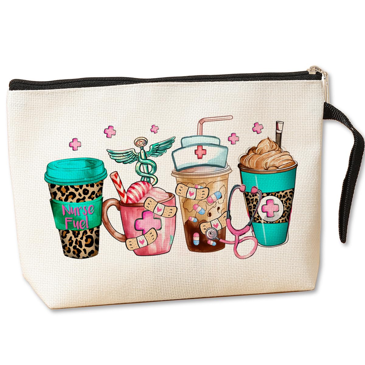 Funny Nurse Cosmetic Bag - Cute Nurse Appreciation Gifts for Women, Nursing Students & Registered Nurses | Perfect Toiletry & Makeup Bag for Nurses Day, Graduation, Birthday - Great for Work, School & Travel