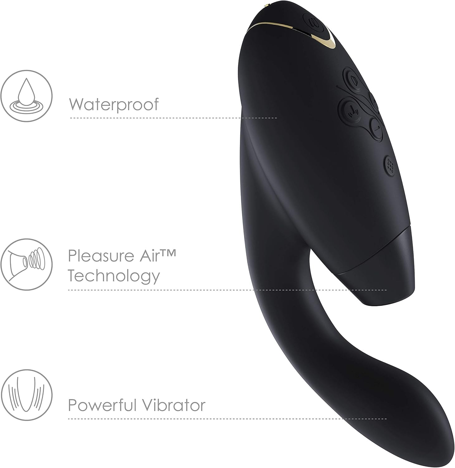 Womanizer InsideOut Clitoral & G-Spot Vibrator - 12 Intensity Levels Rabbit Vibrator for Women | Rechargeable Adult Sex Toy with Suction Technology | Perfect for Solo Play & Couples Intimacy | Black Pleasure Massager