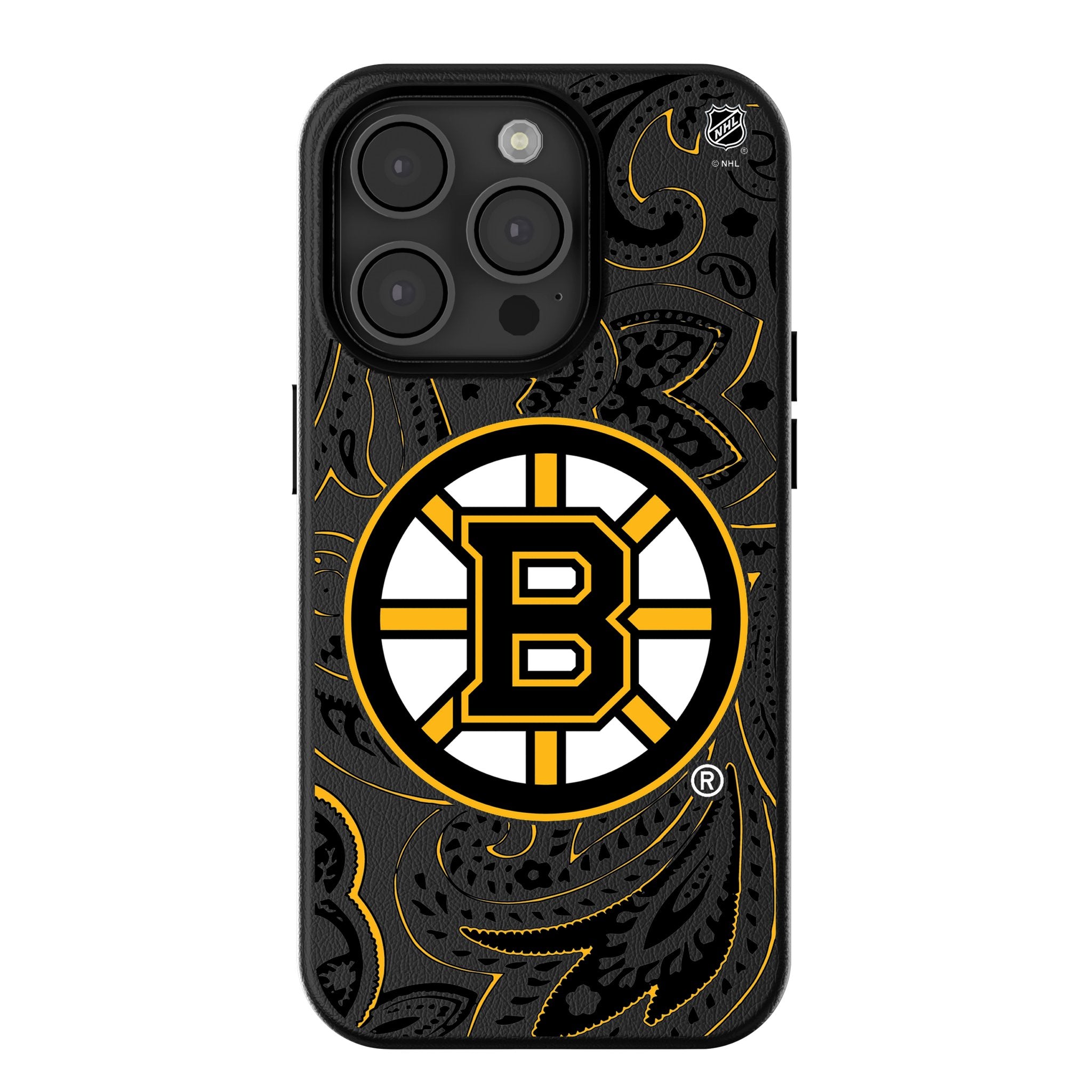 Boston Bruins Paisley MagSafe Compatible Phone Case for iPhone 14/13/12 Pro Max - Protective Hockey Team Design for Sports Fans & Bruins Supporters - Perfect for Game Day & Everyday Use