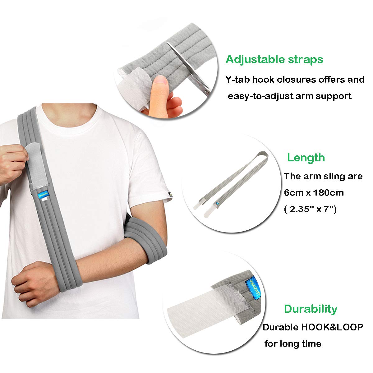 Adjustable Arm Sling for Broken & Fractured Bones - Medical Shoulder Support Strap with Rotator Cuff Immobilizer - Lightweight & Comfortable for Left or Right Arm - Men & Women (Ideal for Post-Surgery, Sports Injuries & Daily Recovery)
