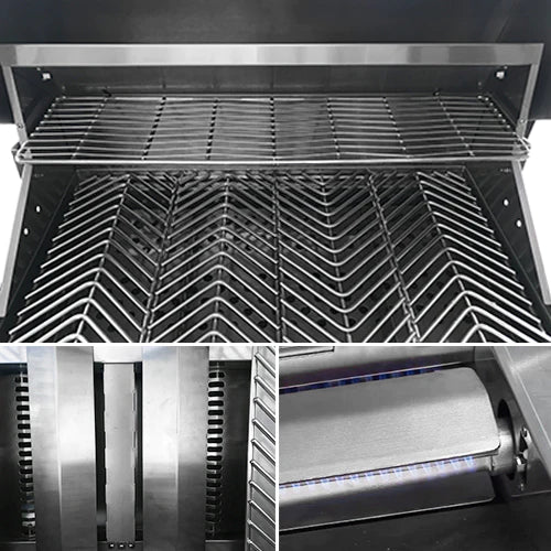 Cal Flame G SERIES 4 Burner Built-in Natural Gas Grill BBQ18G04 - Outdoor Kitchen & Backyard BBQ Cooking for Parties & Family Gatherings