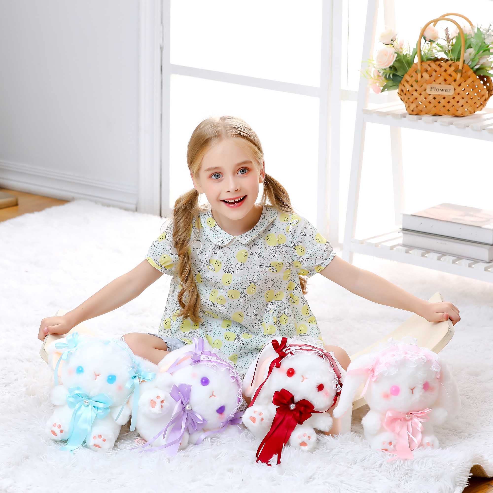 Cute 9 Inch Lolita Bunny Plush Toy - Soft Stuffed Animal Doll for Kids, Best Gift for Children (Red) - Perfect for Bedtime Cuddles, Nursery Decor & Birthday Presents