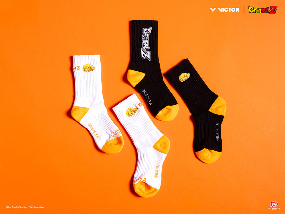 Victor x Dragon Ball Z SK508DBZ Anime Quarter Socks - White Cotton Crew Socks for Men & Women - Perfect for Cosplay, Gift Giving, and Anime Fans