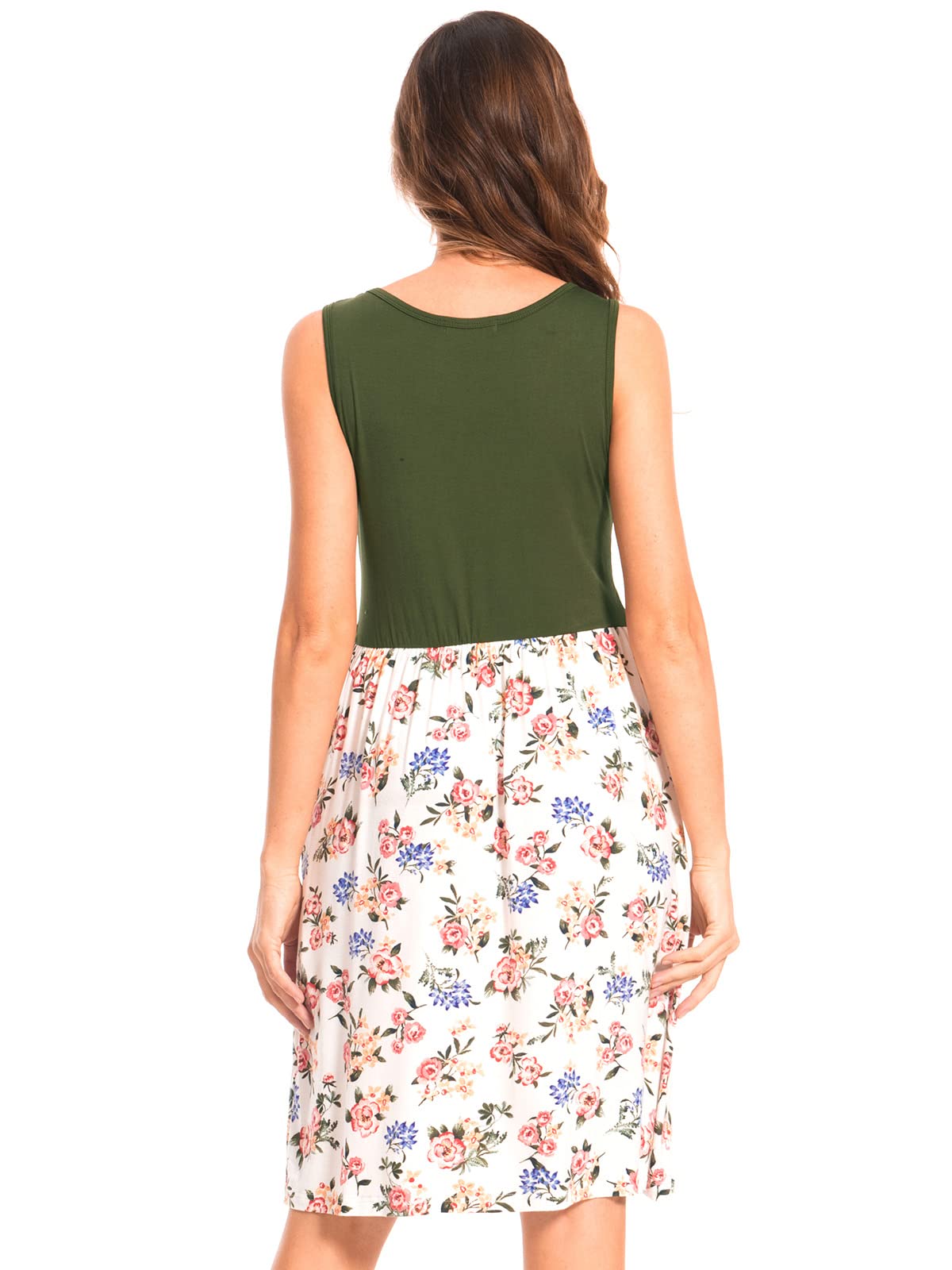 Bearsland Women's Sleeveless Maternity Dress - Nursing & Breastfeeding Dress with Pockets for Pregnancy, Postpartum & Nursing Comfort | Perfect for Summer, Hospital Visits & Special Occasions