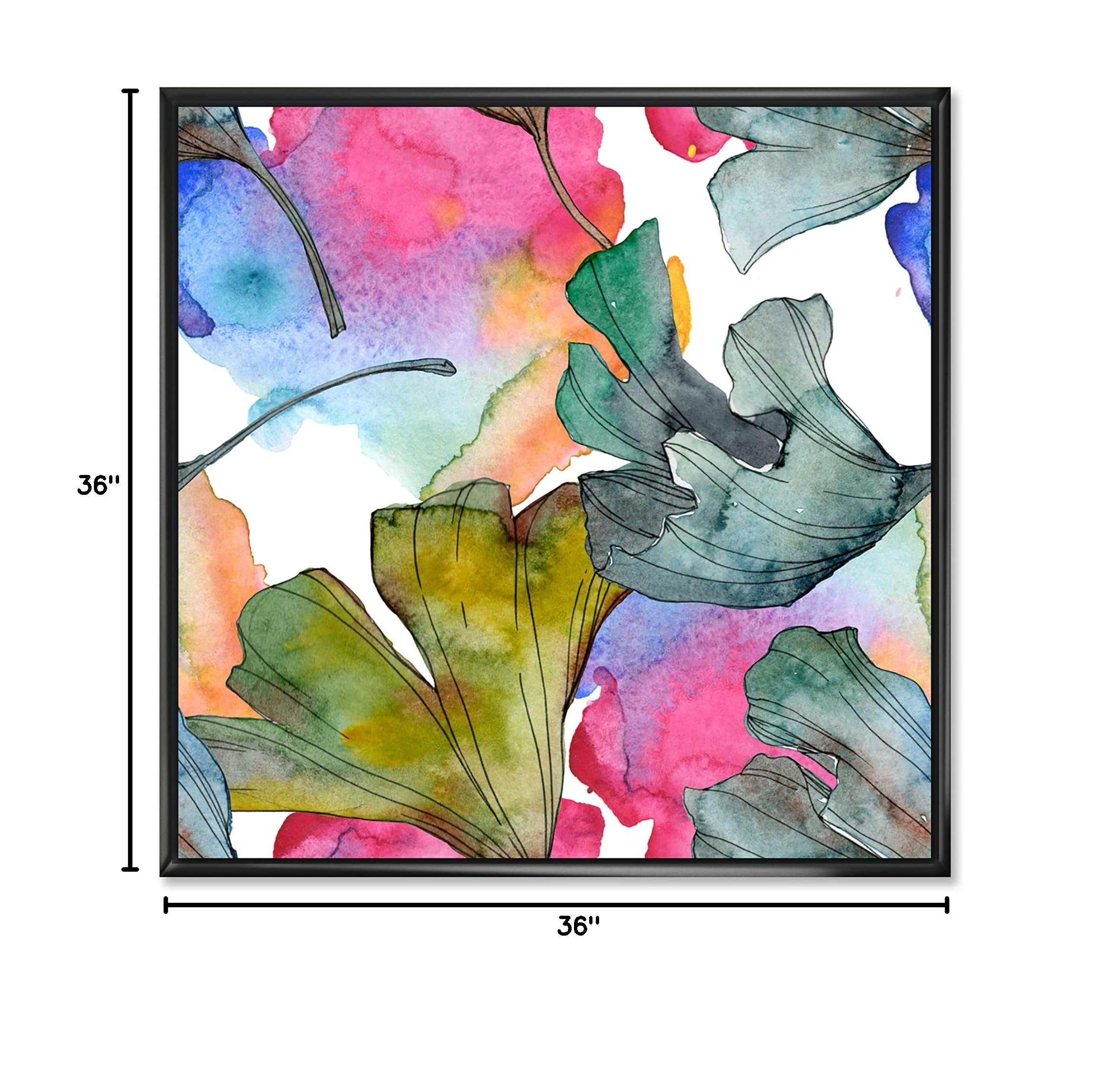 Ginkgo Biloba Leaf Canvas Wall Art - Traditional Framed Nature Print for Living Room, Bedroom & Office Decor | Botanical Home Décor