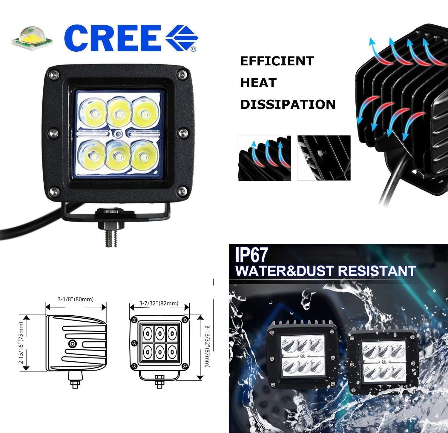 24W LED Pods with Fog Light Bracket & Wiring Kit - Compatible with 2005-2007 Ford F250 F350 F450 Super Duty Trucks - Perfect for Off-Roading, Night Driving, and Foggy Conditions
