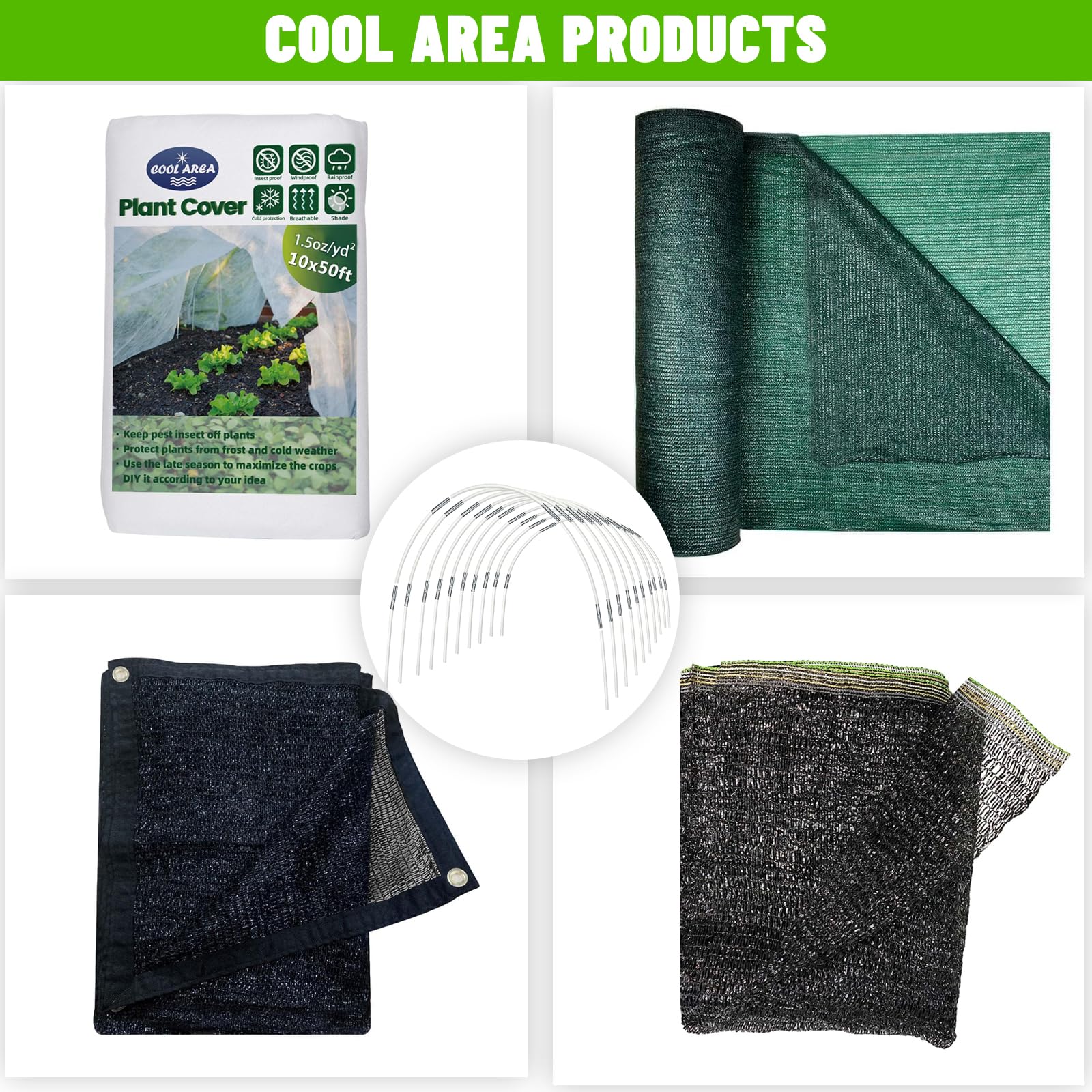 50pcs Cool Area Greenhouse Hoops - DIY Garden Hoops & Grow Tunnel for Raised Beds, Row Covers | Perfect for Home Gardening, Plant Protection & Season Extension