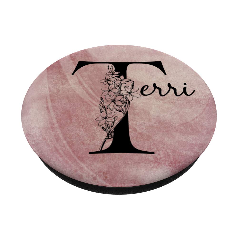 Terri Personalized Name T-Shirt - Floral Rose Pink Grunge Design for Women - Unique Custom Name Gift for Birthday, Anniversary & Special Occasions