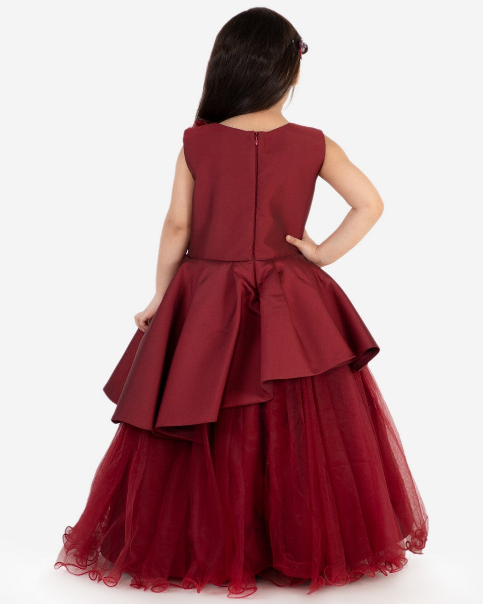 Pre Order: Elegant Hannah Maroon Evening Gown for Women | Formal Dresses for Prom, Wedding & Special Occasions