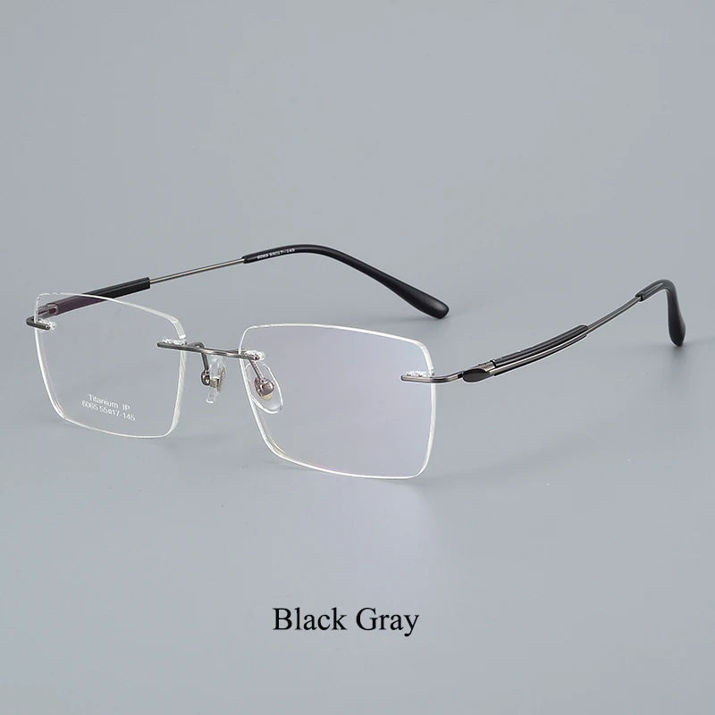 Bclear Unisex Rimless Square Titanium Eyeglasses Frame - Lightweight & Durable Titanium Glasses for Men & Women - Perfect for Reading, Driving & Everyday Use