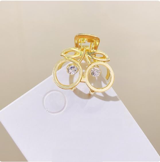 HAPPYMATES 4+2pcs Small Metal Hair Claw Clips for Women - Mini Pearl Hair Barrettes, Jaw Clamps, Half Bun Hairpins - Decorative Hair Accessories for Women & Girls - Perfect for Everyday, Parties & Weddings