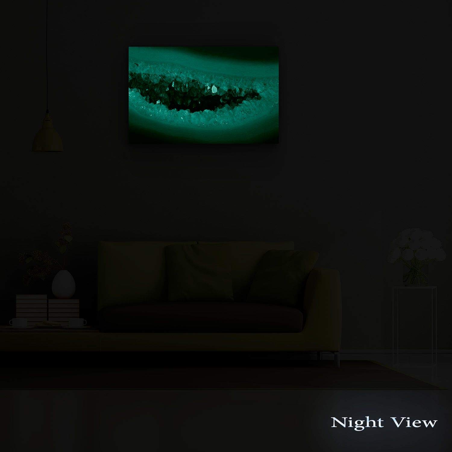 Startonight Acrylic Glass Wall Art - Abstract Green Agate Print - 24