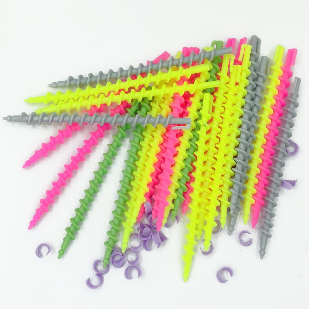 22 Pcs Heatless Hair Curlers - Plastic Spiral Rollers for Women & Girls - No Heat Hair Styling Tools for Salon & Home Use - Random Colors (Perfect for Overnight Curls & Gentle Hair Styling)