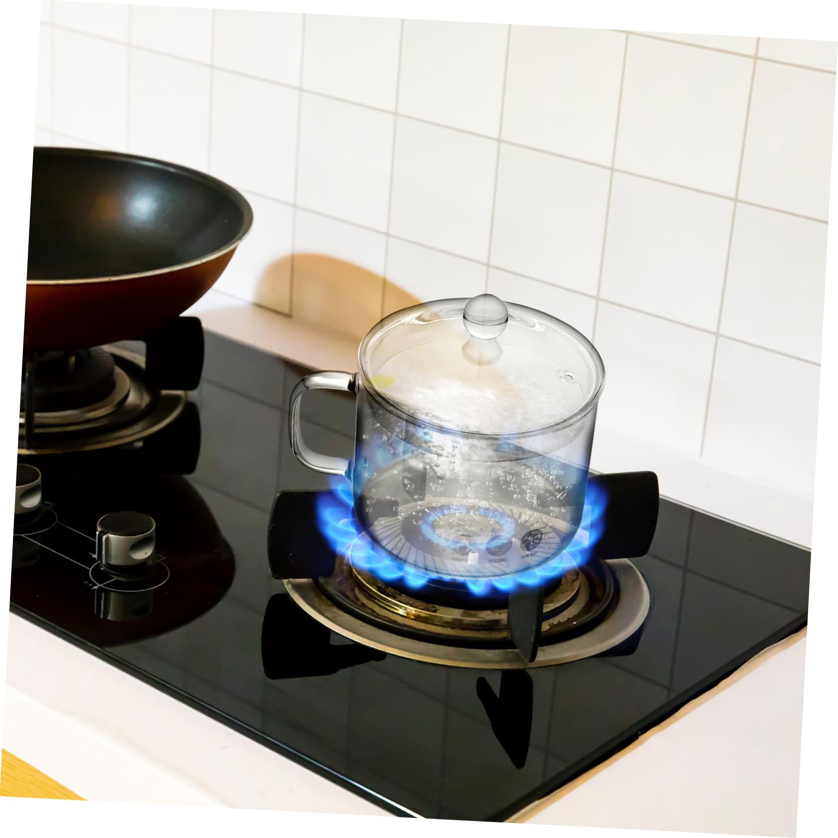 DOITOOL Glass Cooking Pot - Healthy Stew Pot, Instant Noodle Pot, Multi-Functional Stovetop Safe Bowl for Soup, Pasta & Ramen - Perfect for Camping, Dorms & Home Cooking