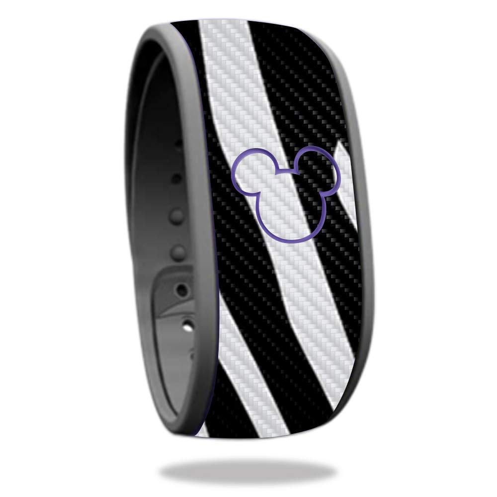 Premium Carbon Fiber Skin for Disney MagicBand - Black Zebra Pattern | Protective & Durable Textured Cover | Easy to Apply & Remove | USA Made | Perfect for Theme Park Visits & Disney Collections