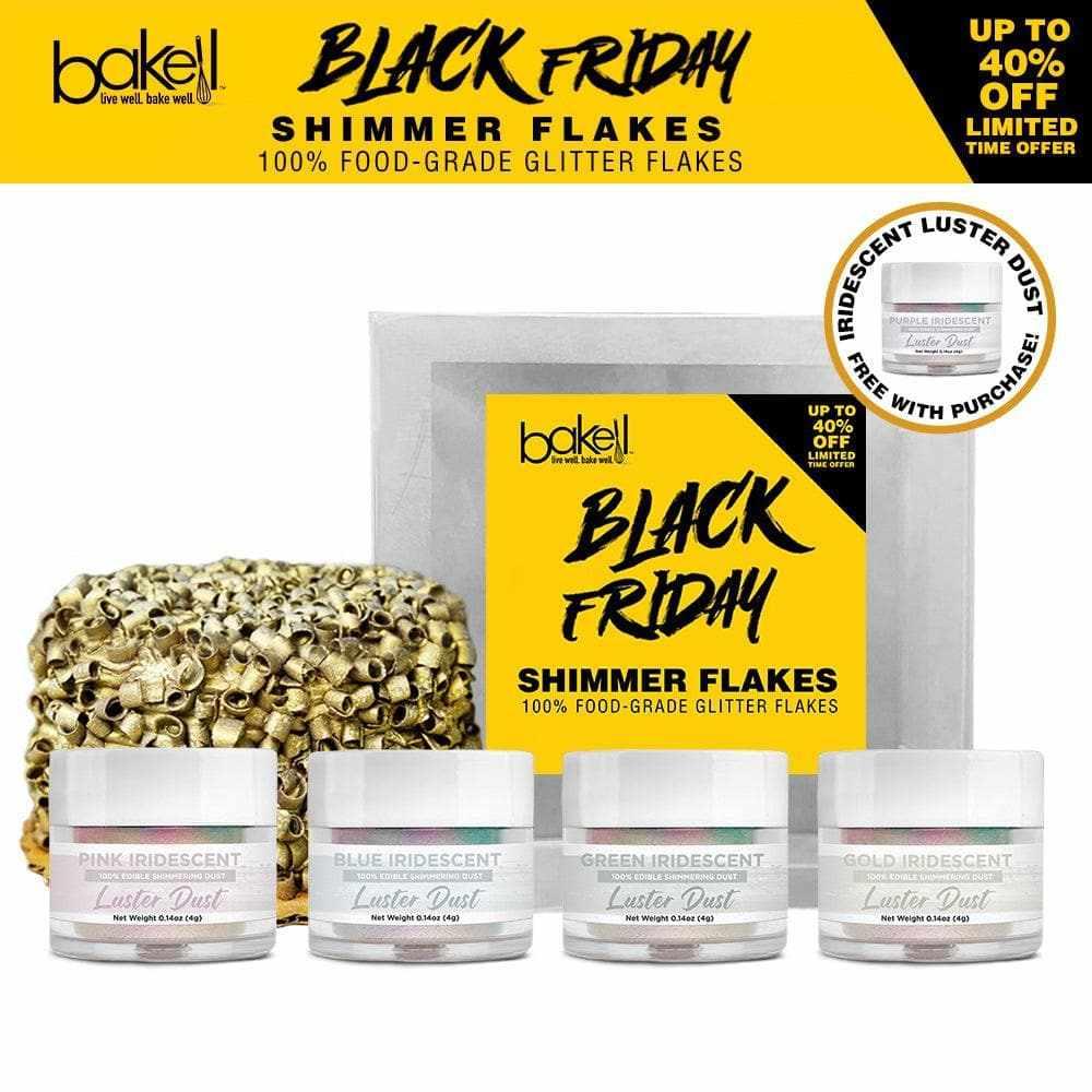 Black Friday Iridescent Luster Dust Combo Pack - 4 Piece Set for Cake Decorating, Cupcakes & Edible Crafts - Perfect for Baking, Candy Making & DIY Food Art Projects