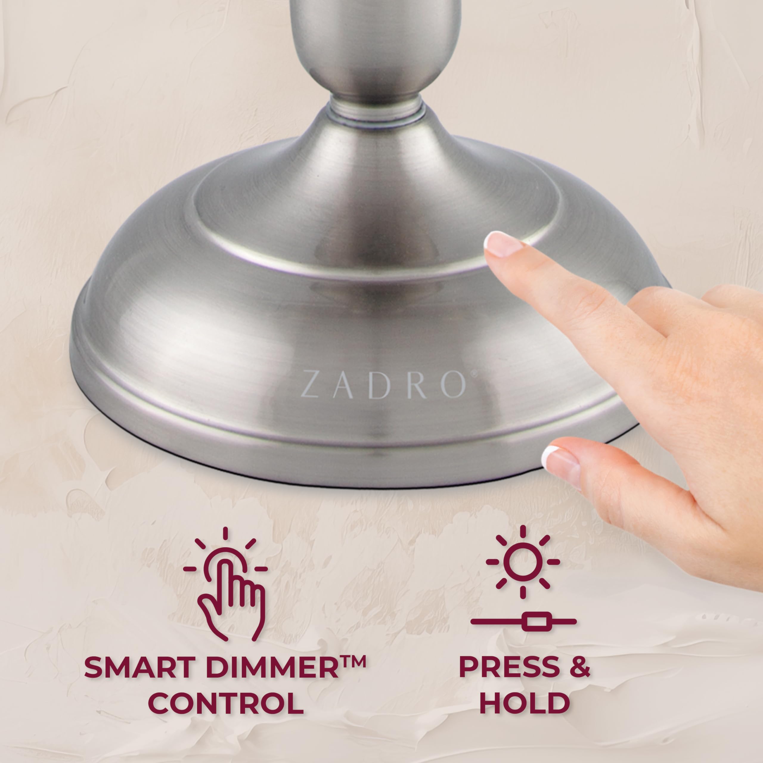 Zadro 11 Inch LED Makeup Mirror with Dimmable Touch Lights & Magnification - Perfect for Vanity, Bathroom, and Travel Makeup Application