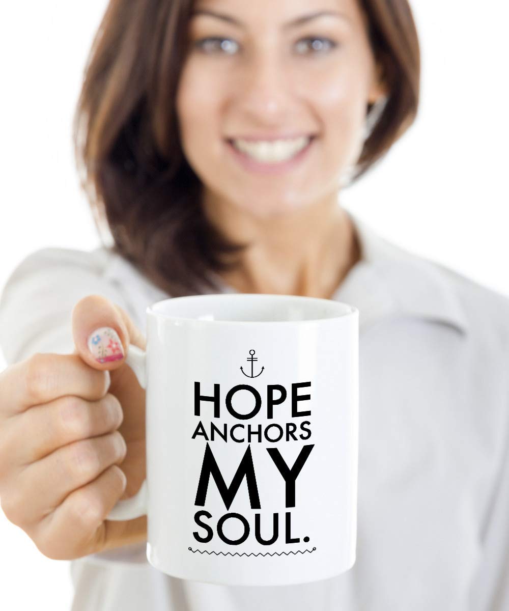Hope Anchors My Soul Coffee Mug - Inspirational Ceramic Mug for Tea & Coffee Lovers - Perfect for Home, Office & Gifts
