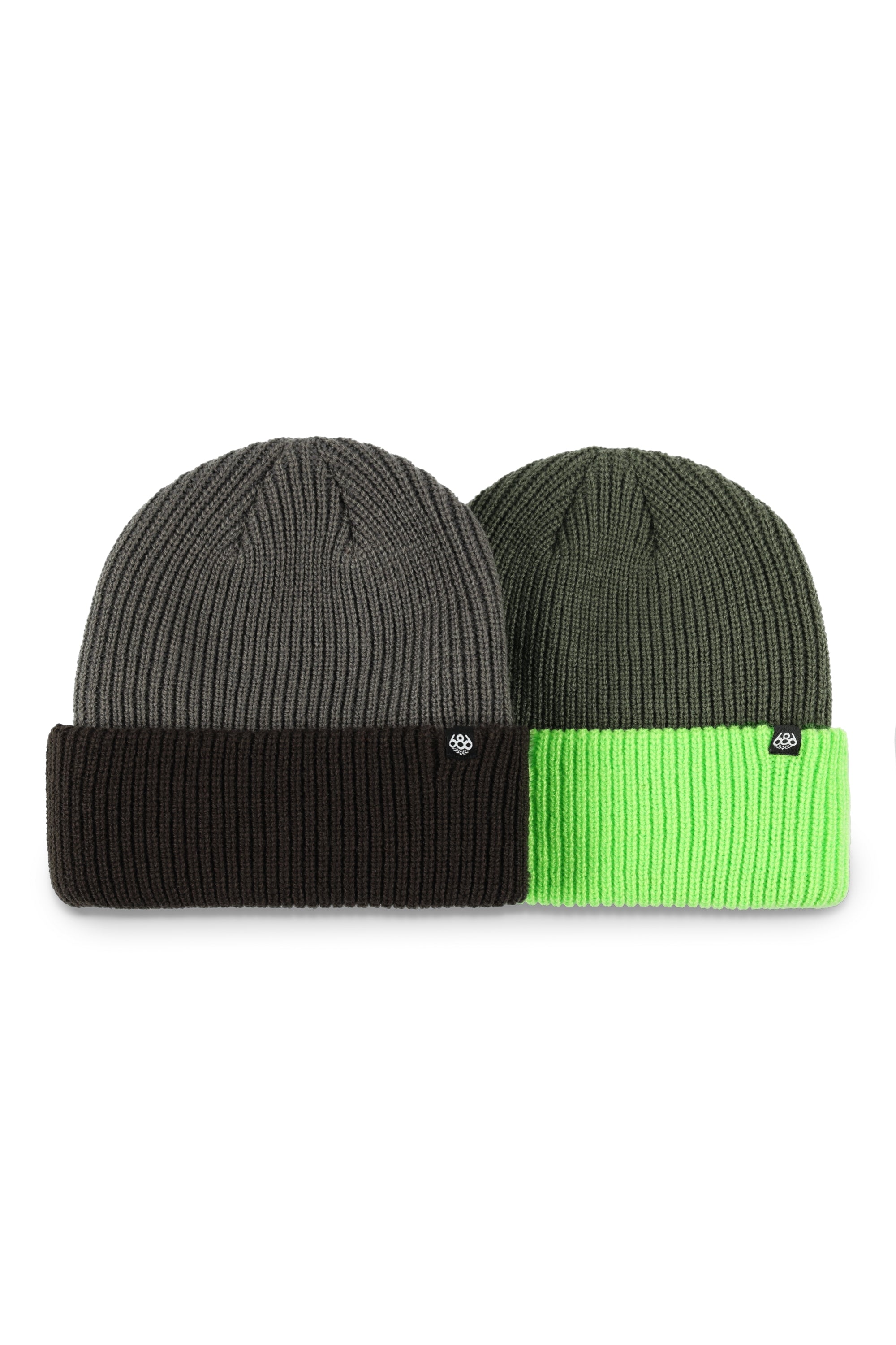 686 Boys' Two-Tone Beanie 2-Pack (2025) - Warm Winter Hats for Kids, Cold Weather Accessories for Boys, Outdoor Activities & Snow Play