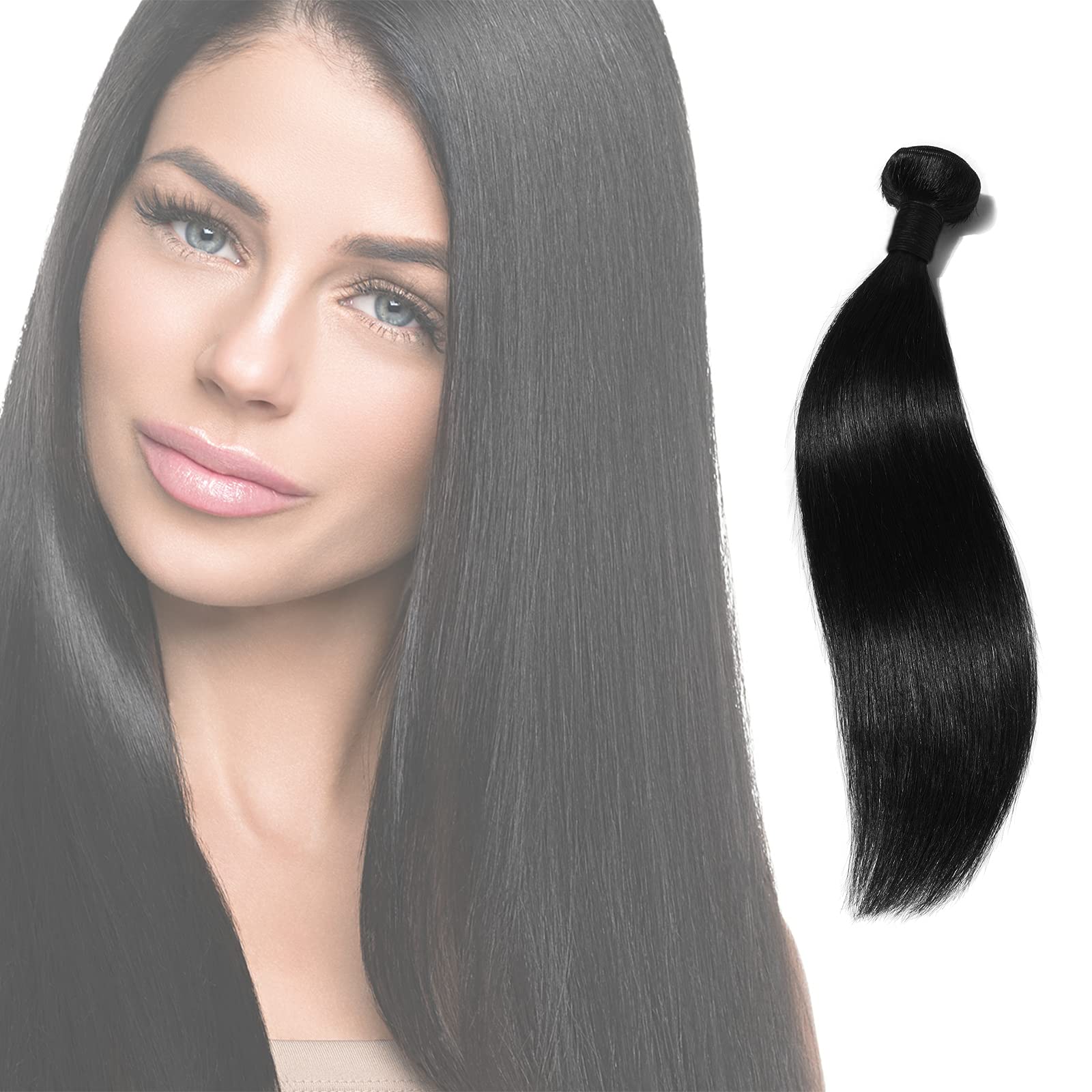 **Coco Larue 3 Bundles Straight Human Hair Extensions 20 Inches - Indian Remy Hair, Thick Smooth & Shiny, Natural Black - Perfect for Daily Styling, Parties & Special Occasions**