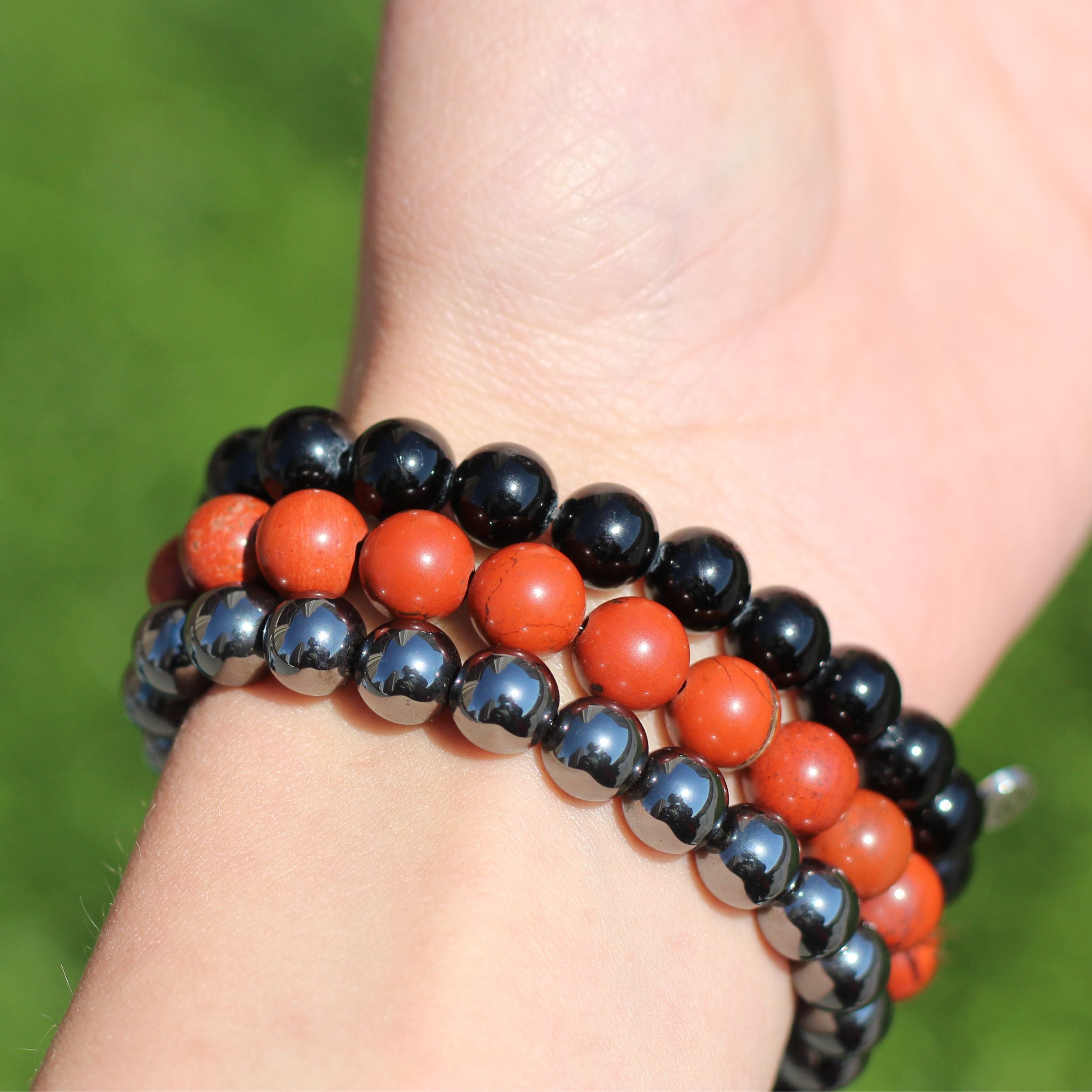 Root Chakra (Muladhara) Healing Bracelet Set - 7 Chakra Balancing Beaded Bracelets for Meditation, Yoga & Spiritual Awakening - Grounding Energy Stone Jewelry for Women & Men