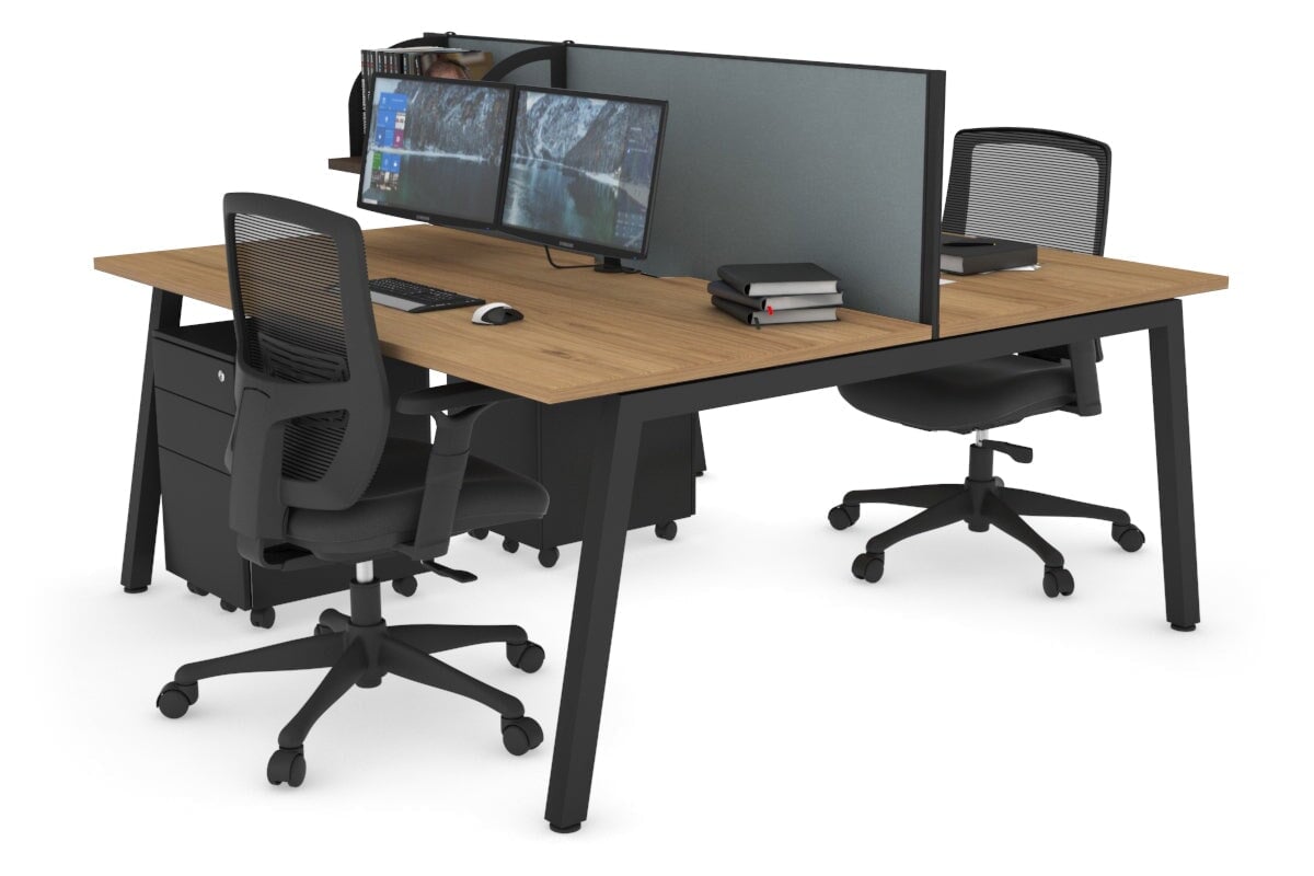 Quadro 2-Person Office Workstation Desk - 1800L x 800W with Cable Management - Perfect for Shared Workspaces & Collaborative Offices