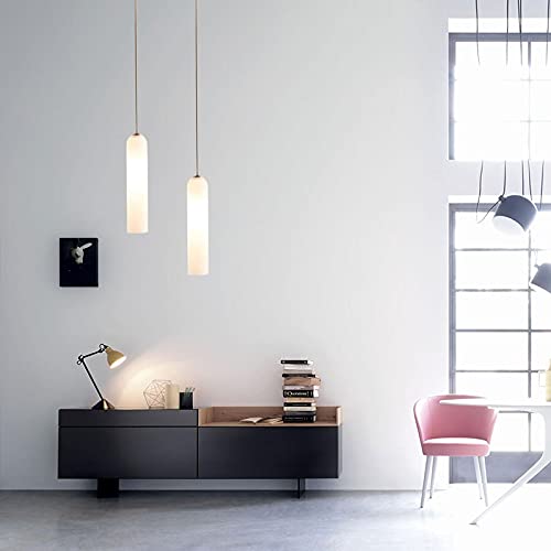 Modern LED Chandelier Pendant Light - Nordic Glass Hanging Fixture for Living Room, Bedroom & Dining Room - Creative Suspension Lighting - Matte White Finish - Energy Efficient Indoor Ceiling Lamp