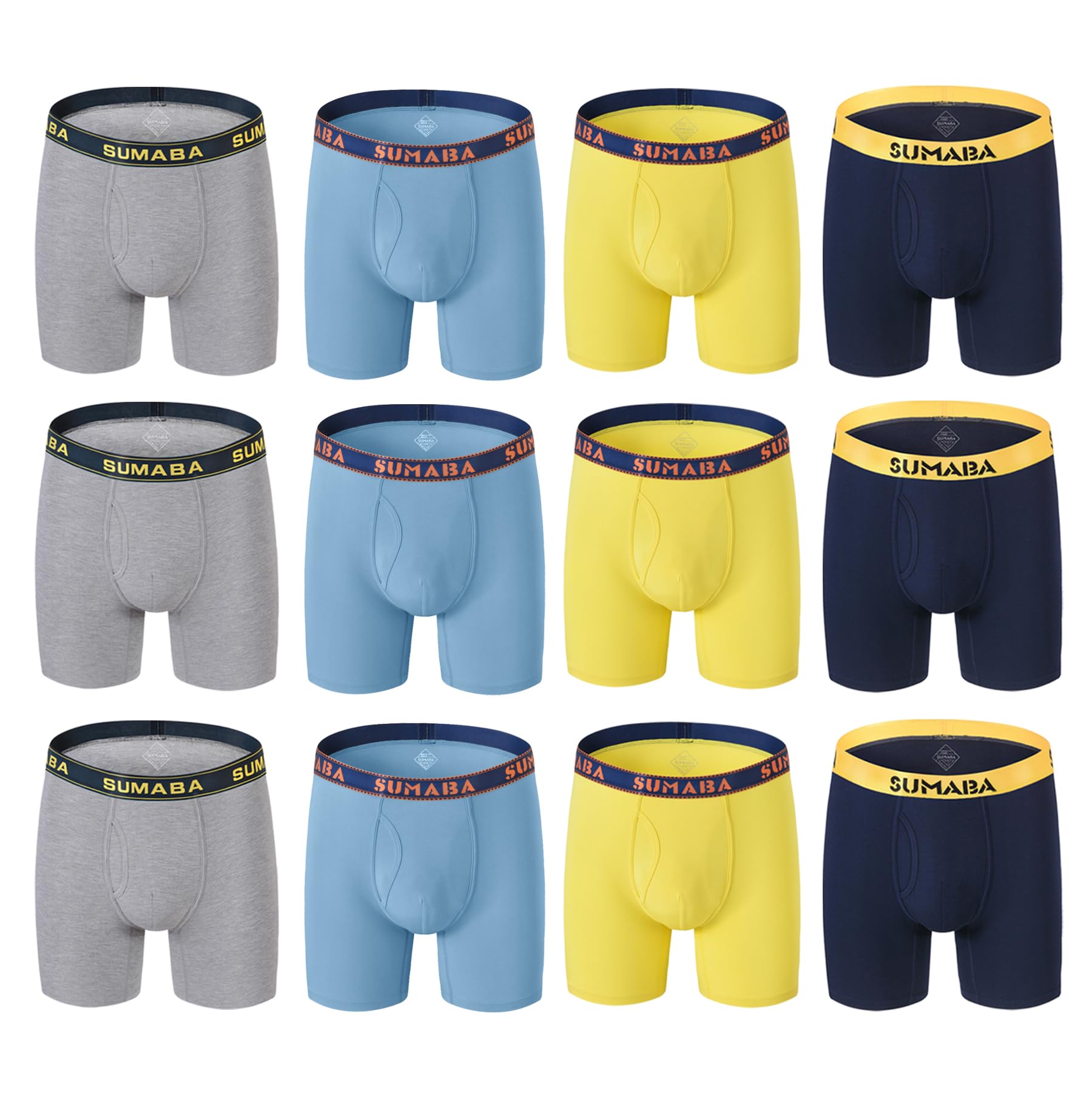Premium Long Leg Men's Boxer Briefs with Pouch & No Ride-Up - Breathable Comfort Underwear for Active Lifestyles - Gym, Workout & Everyday Wear