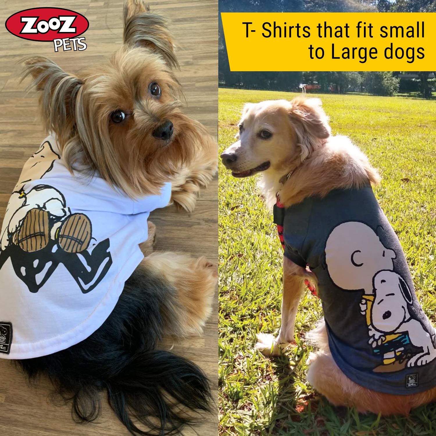 Official Snoopy Brand Dog Shirt - Lightweight Breathable Pet Clothes (M, Graphite) for Small & Large Dogs - 7 Stylish Designs - Machine Washable - Perfect for Walks, Photos & Special Occasions