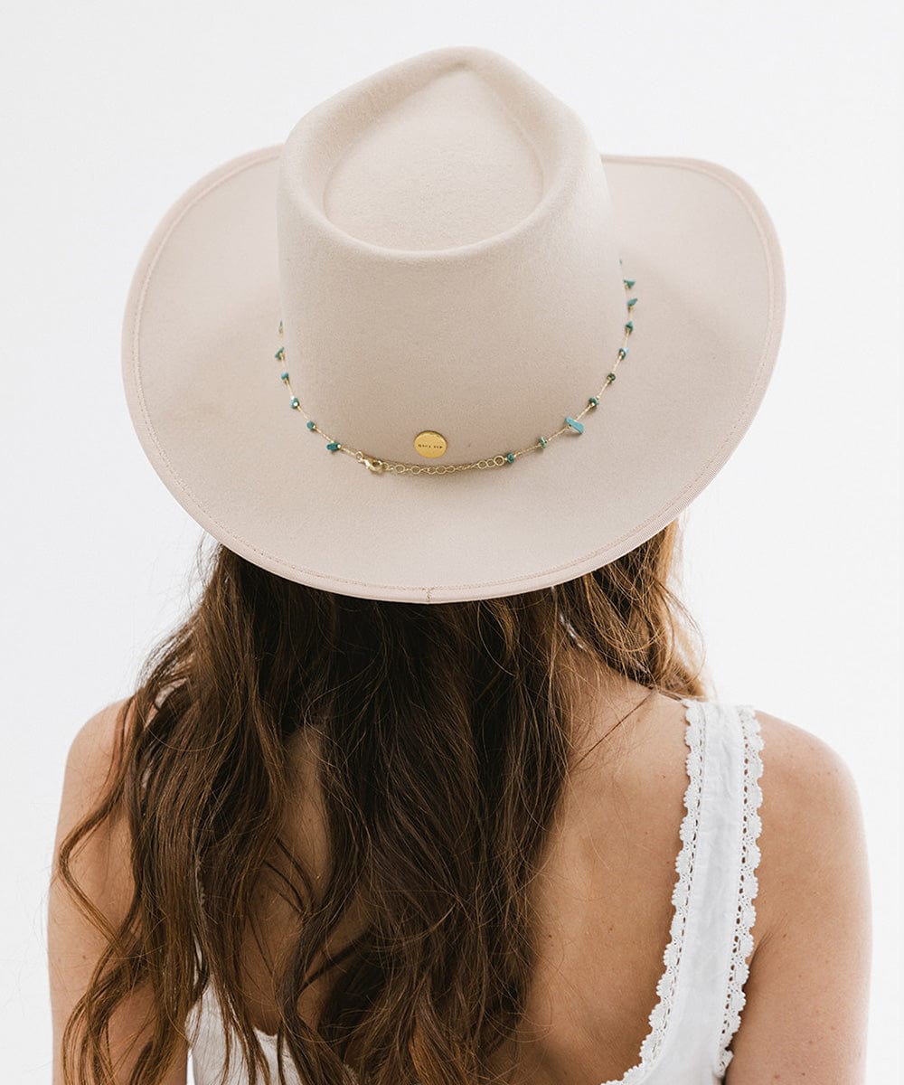 Turquoise Stone Hat Band for Cowboy Hats - Handmade Genuine Turquoise Beaded Hatband for Western Style & Country Fashion - Perfect for Rodeo, Music Festivals & Outdoor Events
