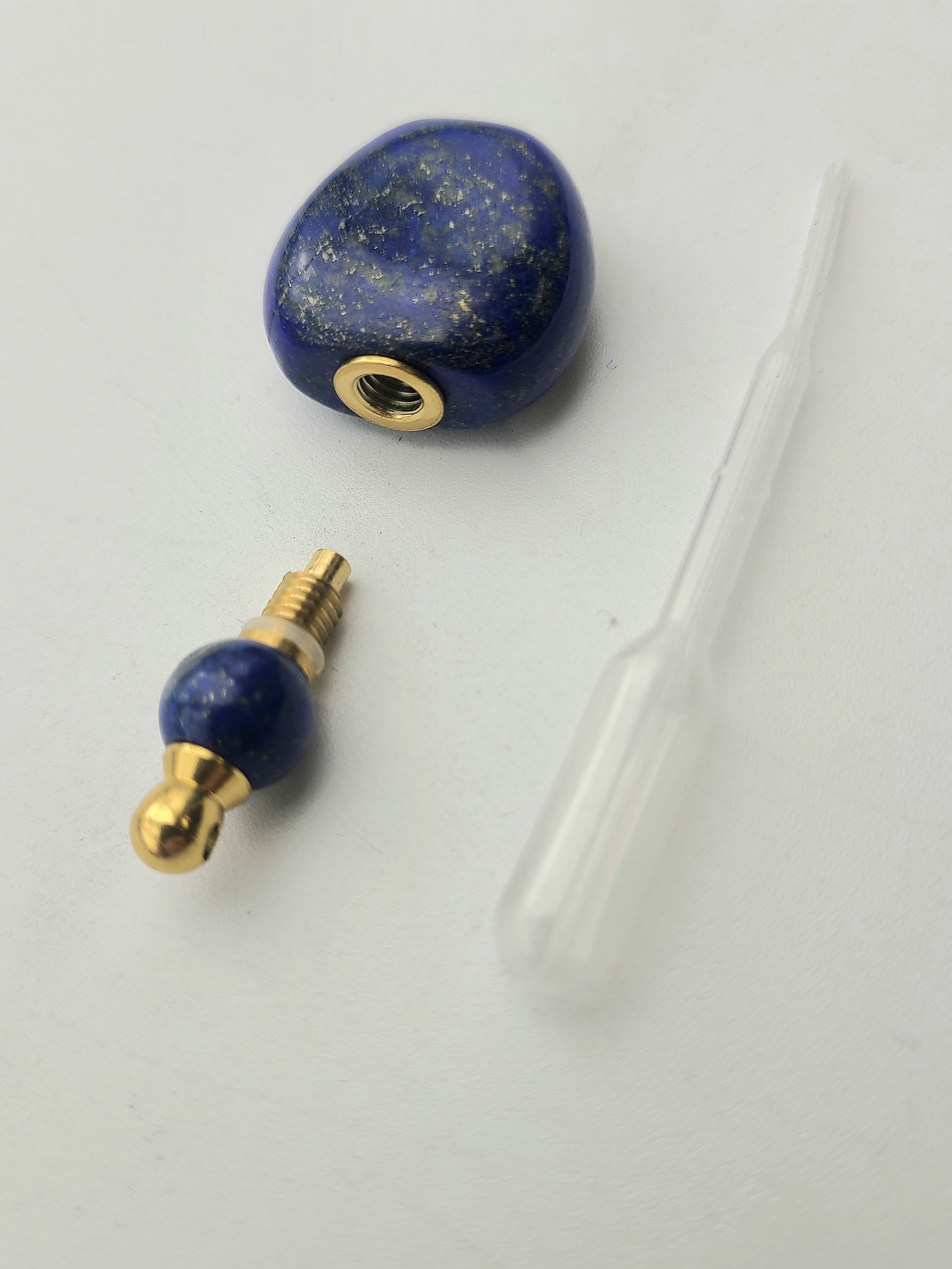 Lapis Lazuli Essential Oil Necklace - 24x40mm Aromatherapy Pendant for Stress Relief & Meditation | Perfect for Yoga, Spiritual Healing, and Daily Wear