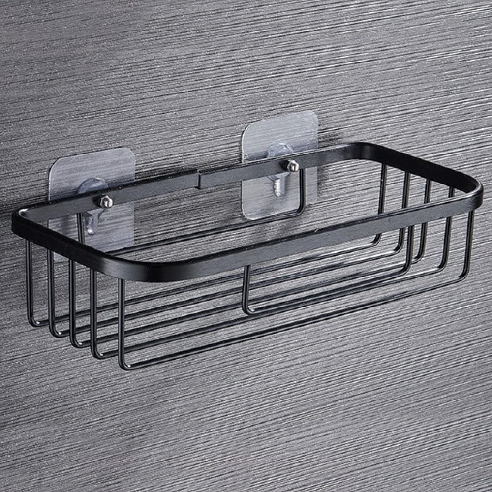 Premium Wrought Iron Shower Shelf with Suction Cups - Bathroom & Kitchen Corner Storage Rack for Shampoo, Soap & Accessories (Black) - Perfect for Small Spaces & Apartment Living