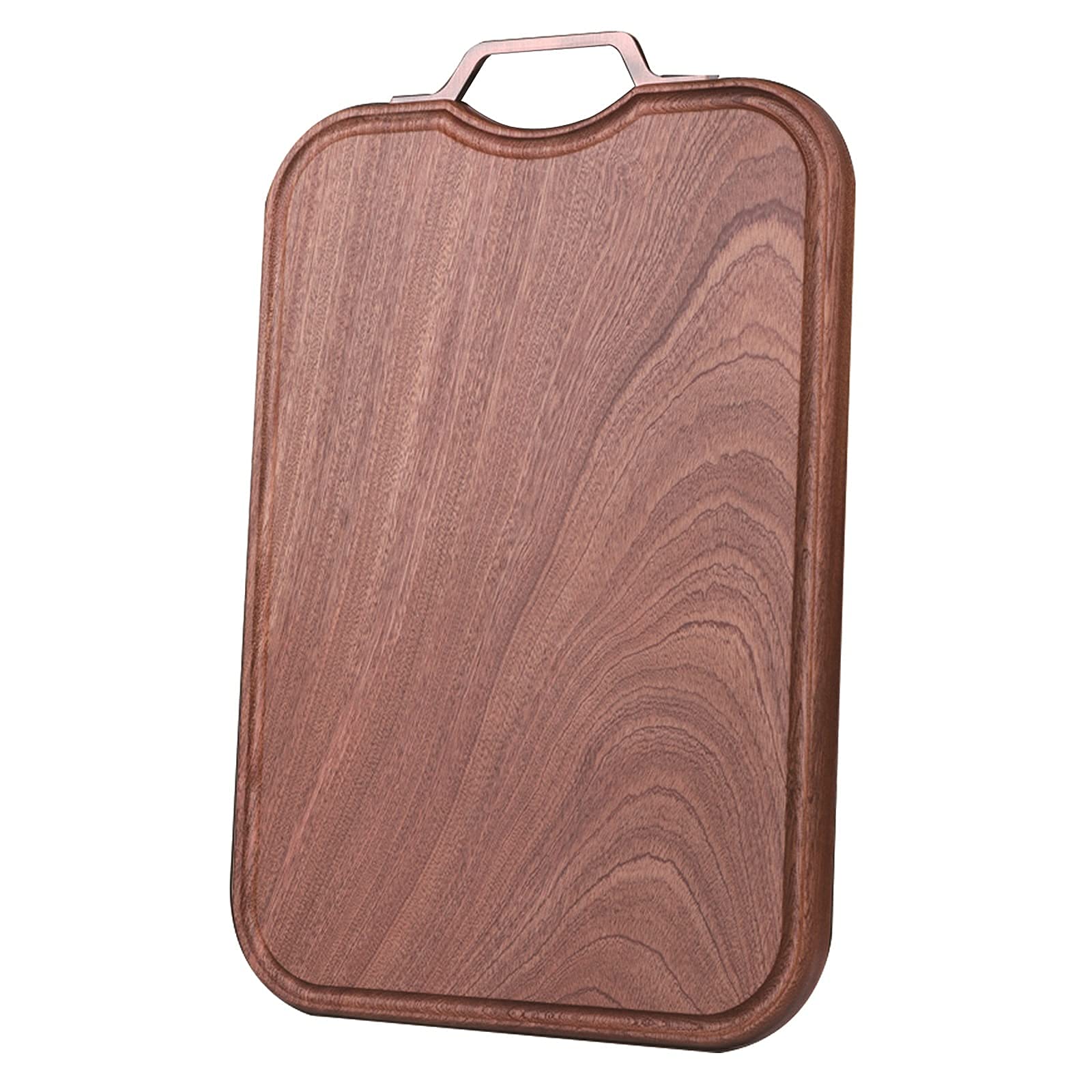 Premium Sapele Wood Cutting Board - Extra Thick Butcher Block for Meat, Cheese & Vegetables - Non-Slip Grip Handle & Juice Groove - 14.2×9.4 Inch (36×24cm) - Ideal for Kitchen Prep, Charcuterie Boards & Professional Chef Use