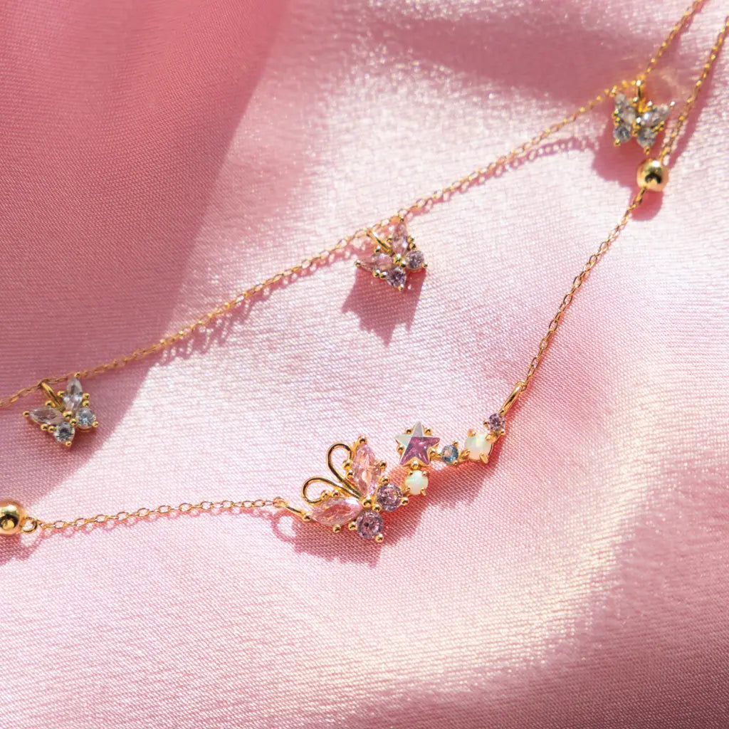 Elegant Flutter Charm Choker Necklace for Women - Dainty Butterfly Pendant Layering Chain - Perfect for Date Night, Parties & Everyday Wear