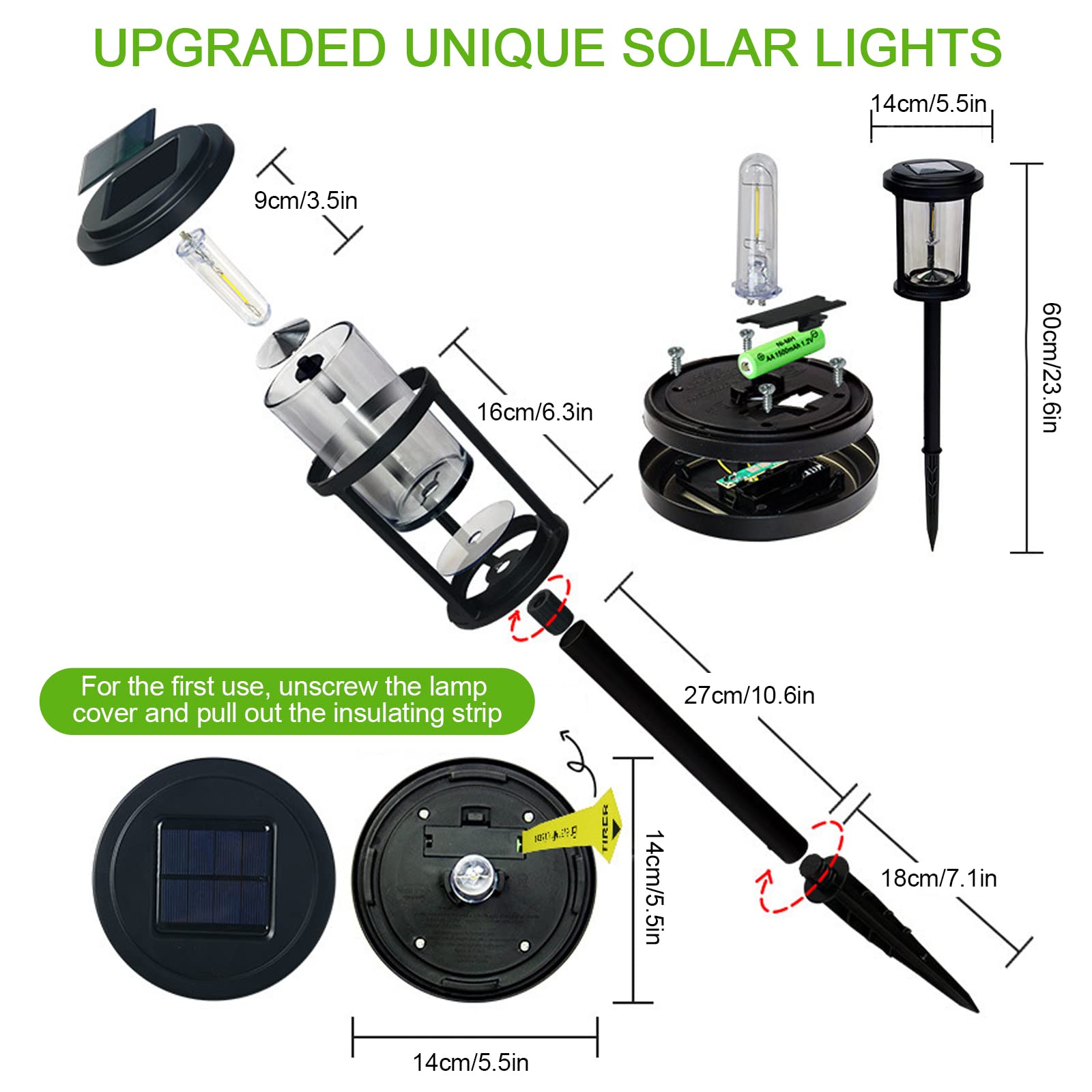 4 Pack Solar Pathway Lights - Outdoor Landscape & Garden Lighting for Walkway, Driveway, Patio Decor
