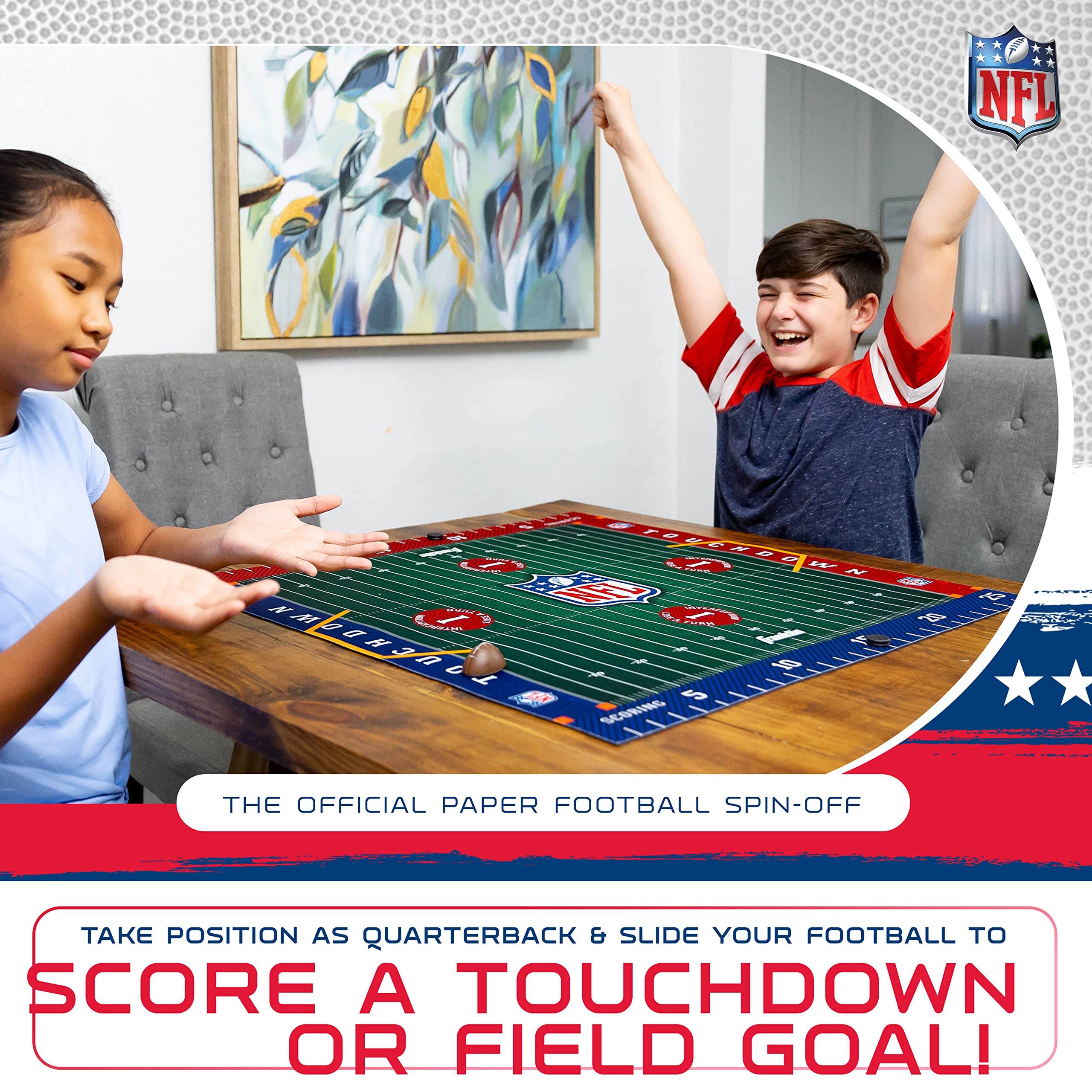 Franklin Sports NFL Football Slide Table-Top Game - Classic Paper Football Game for Kids & Adults - Fun Family Game Night & Office Desk Entertainment