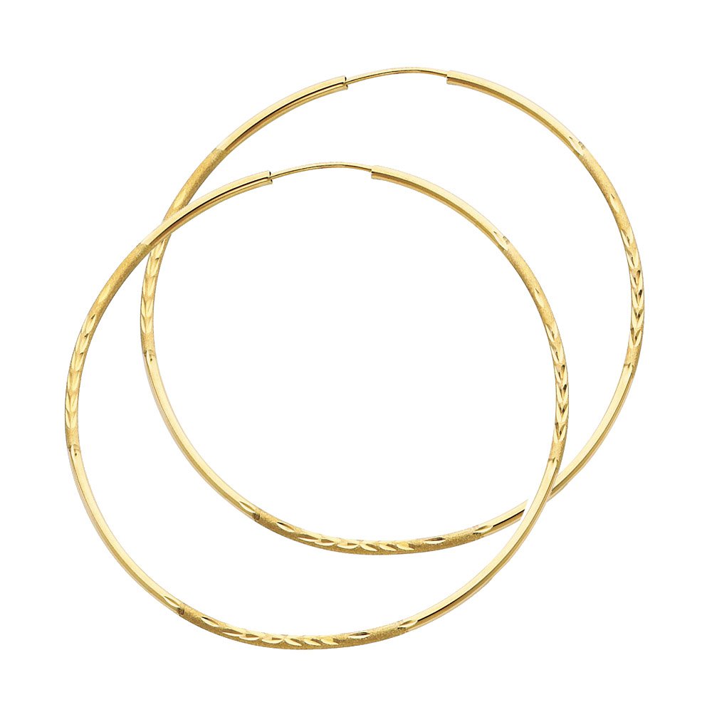 14K Yellow Gold 1.5mm Thin Endless Hoop Earrings - 8 Size Options for Women | Minimalist Everyday Jewelry for Work, Date Night & Special Occasions