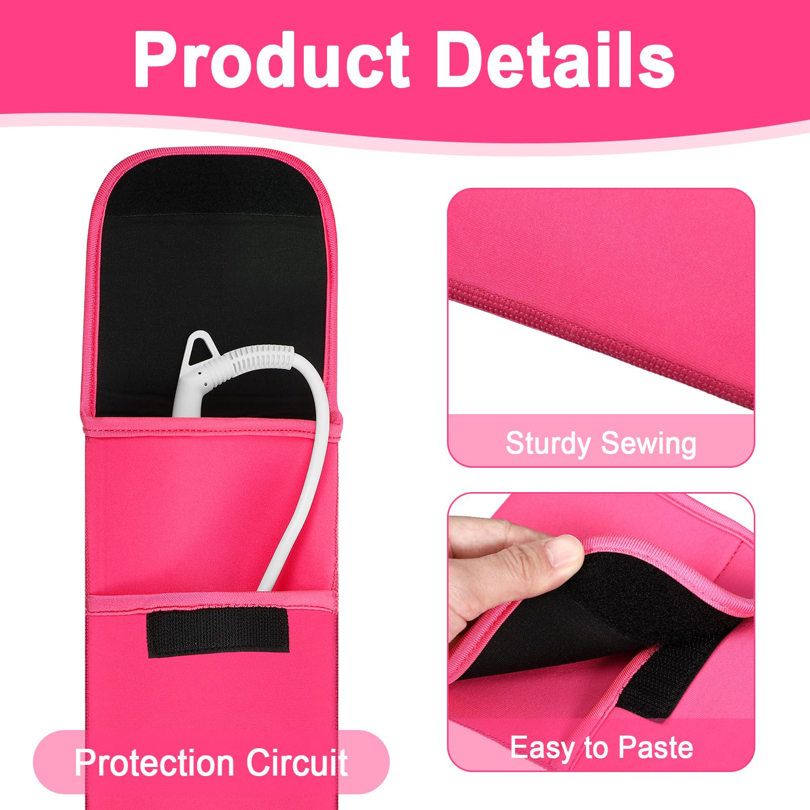 Shappy 2-Piece Heat Resistant Curling Iron Travel Case - Neoprene Flat Iron Holder & Silicone Hot Tools Bag for Straightener Storage (Solid Style) | Perfect for Travel, Salon & Home Hair Styling