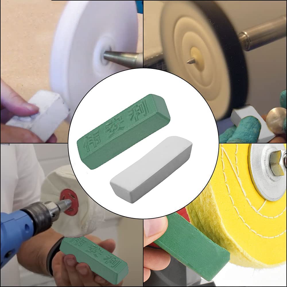 Utoolmart Green Solid Polishing Wax Compound Kit - 3 Pack (180x40x35mm) for Metal, Wood & Jewelry Buffing & Sharpening - Professional Polishing Compound for DIY & Automotive Use