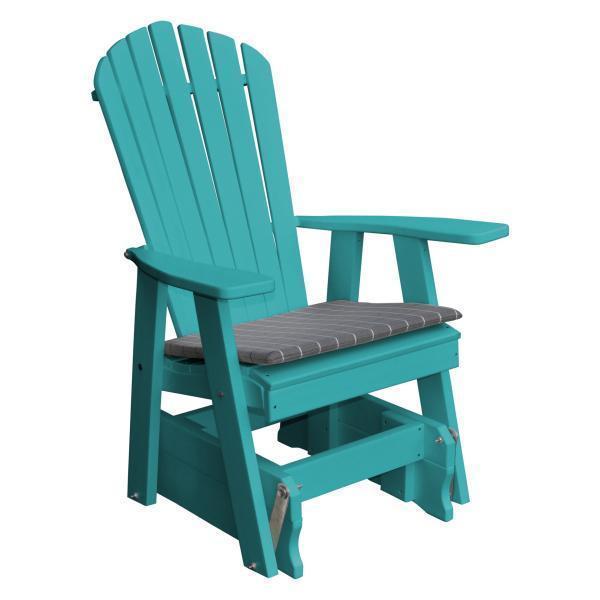 A & L Furniture Poly Adirondack Gliding Chair - Outdoor Patio Rocking Chair with Weather-Resistant Polyethylene - Perfect for Garden, Deck, and Poolside Relaxation