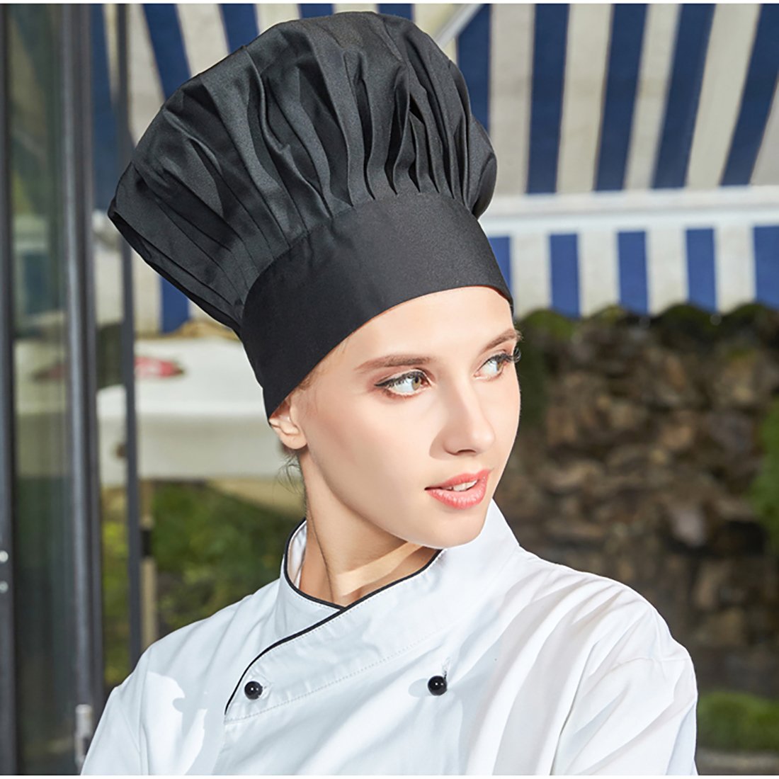 Unisex Adjustable Chef Hat - Professional Kitchen Cooking & Baking Cap for Men & Women (Black) - Perfect for Restaurants, Bakeries & Home Cooking