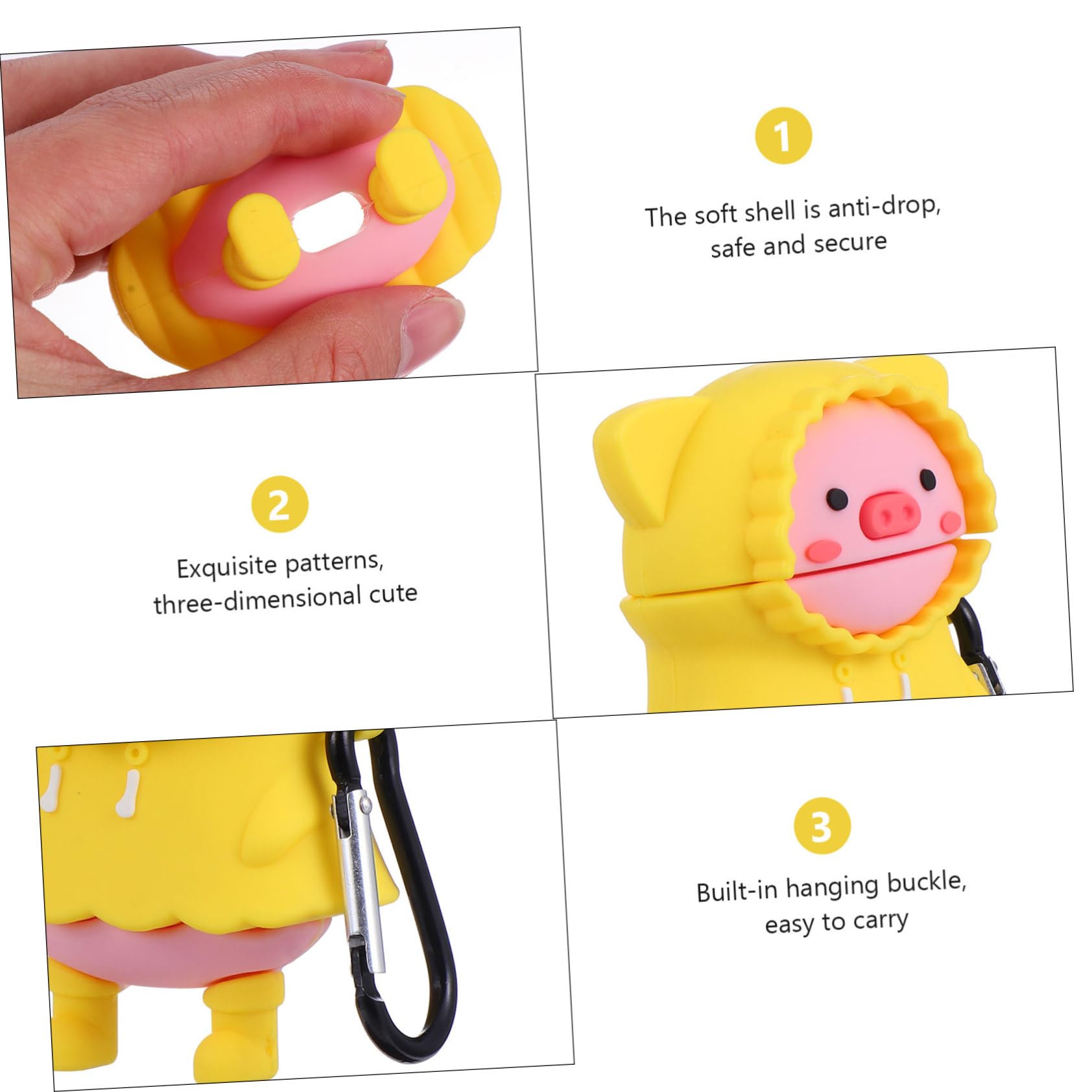 Hemobllo High-Quality Silicone Earphone Case Cover - True Wireless Earbuds Organizer with Belt Hook - Perfect for Gym, Travel & Daily Commute