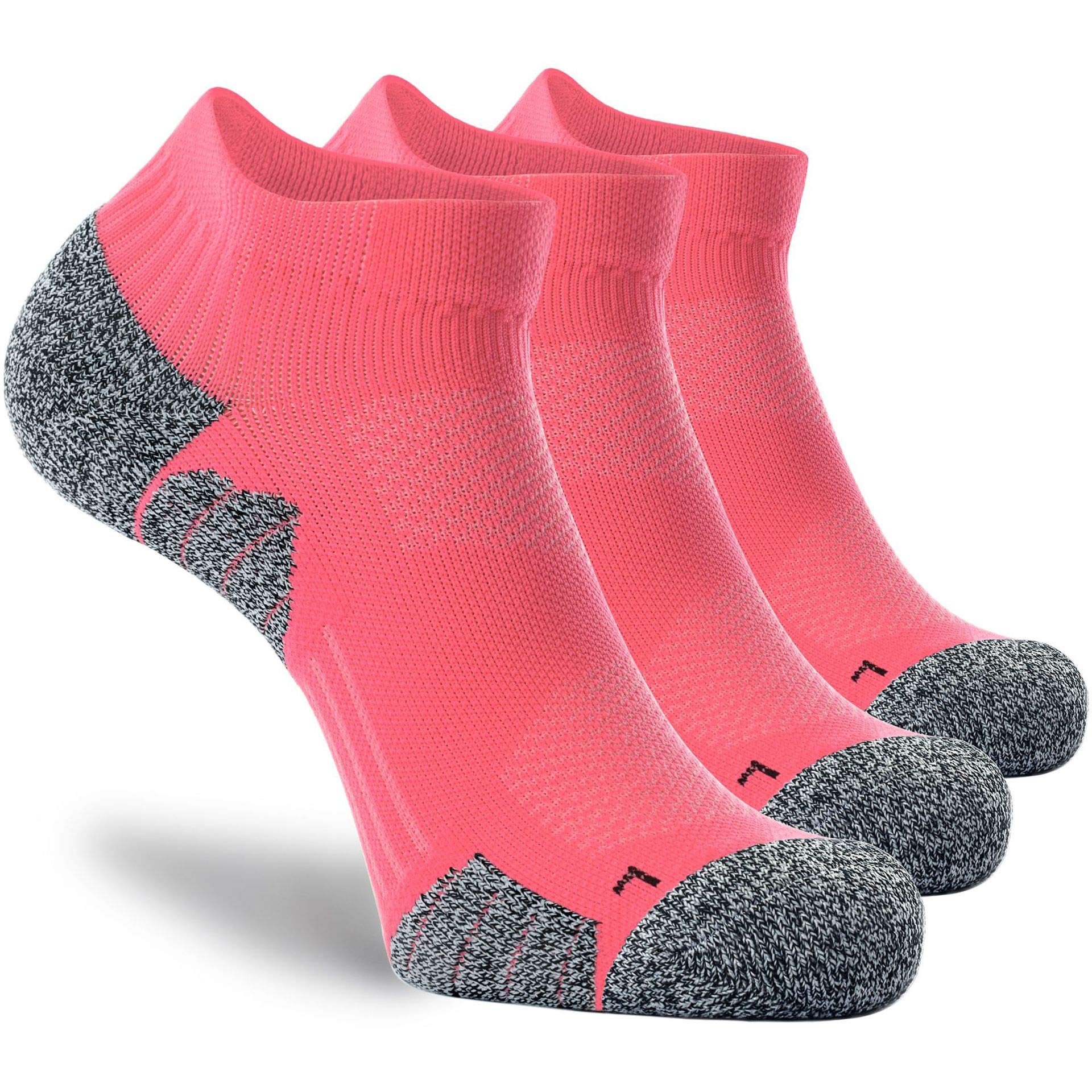CWVLC Unisex Cushioned Compression Athletic Ankle Socks 6-Pack - Breathable Moisture-Wicking Workout Socks for Running, Hiking & Sports Performance