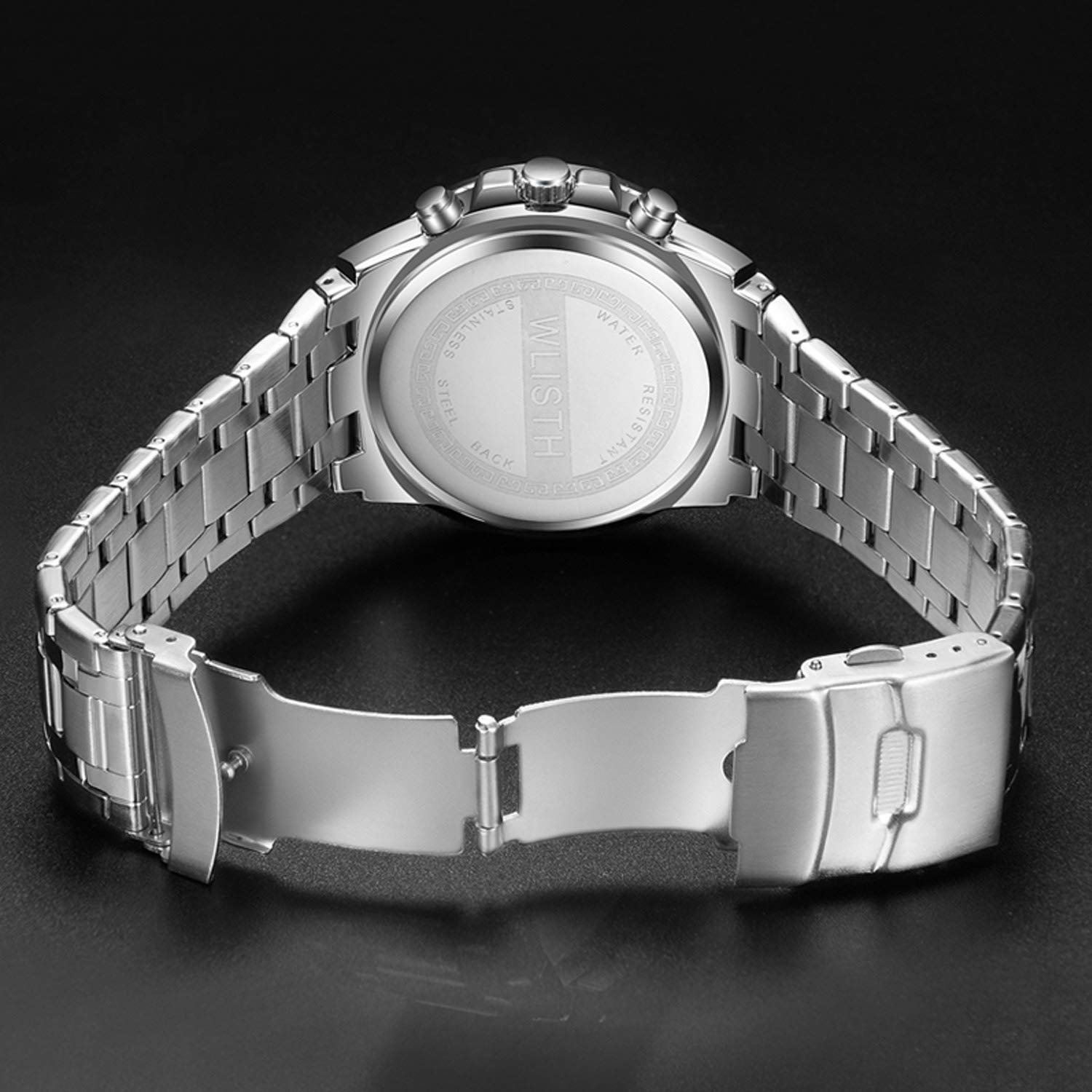 RORIOS Men's Waterproof Analog Quartz Watch with Luminous Hands & Stainless Steel Bracelet - Multi-Function Military Style Wristwatch for Outdoor, Sports & Everyday Wear