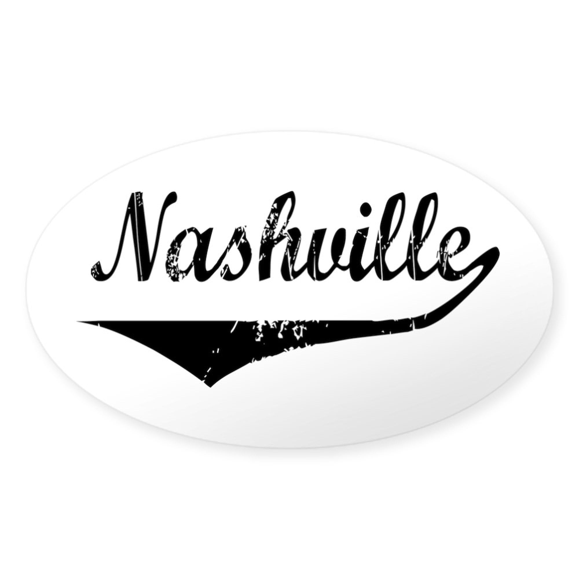 Nashville Oval Car Bumper Sticker - Decal for Cars & Laptops