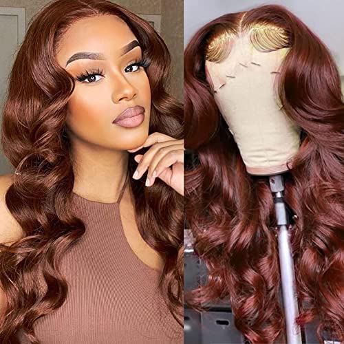 Reddish Brown Body Wave 4x4 Closure Wig