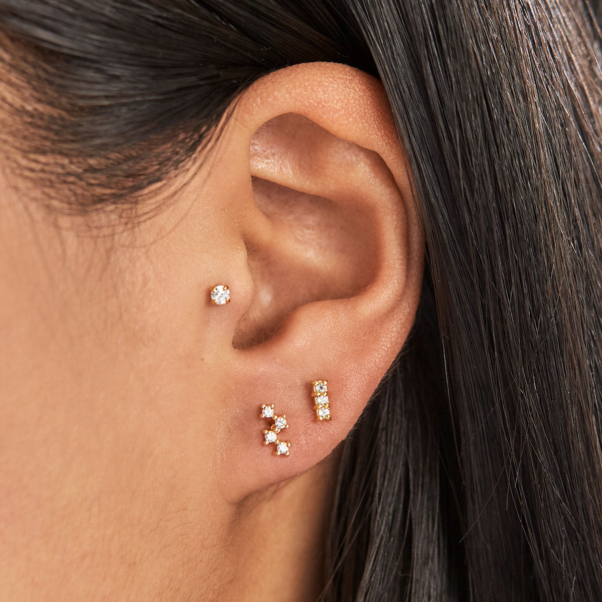 Nebula Crystal Stud Earrings 14K Gold Plated - Elegant & Hypoallergenic Earrings for Women, Perfect for Parties, Weddings & Everyday Wear