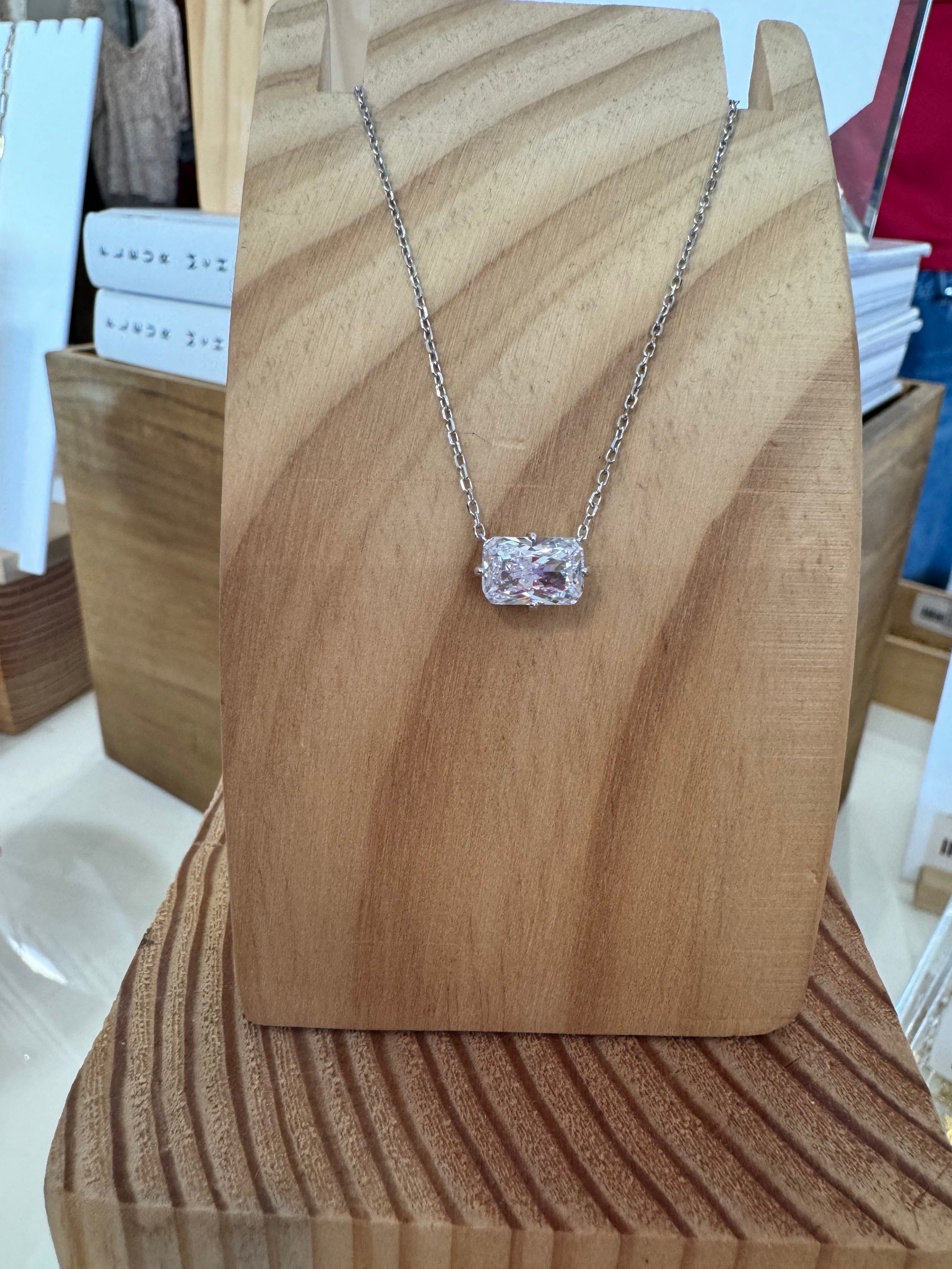 Elegant Crystala Silver Necklace for Women - Sterling Silver Pendant Jewelry Gift for Her - Perfect for Weddings, Parties & Everyday Wear